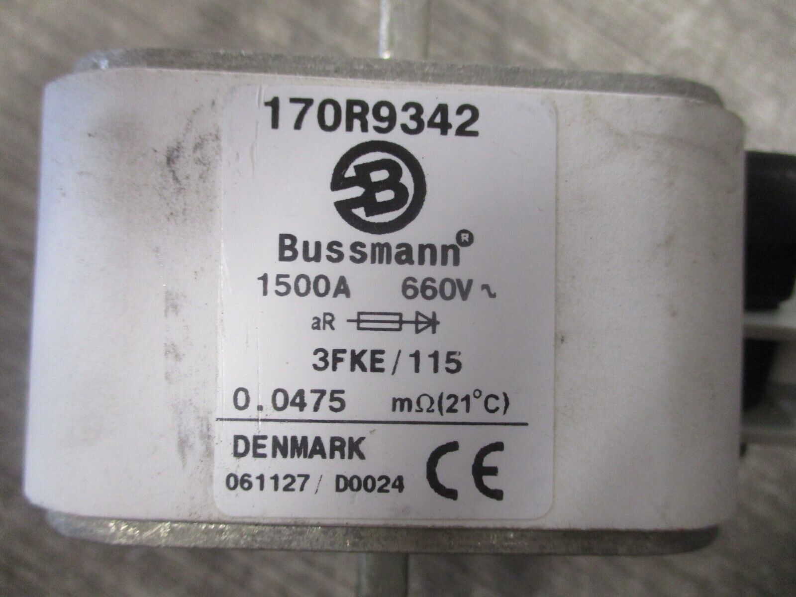 Bussmann Fuse 170R9342 1500A 660V Used
