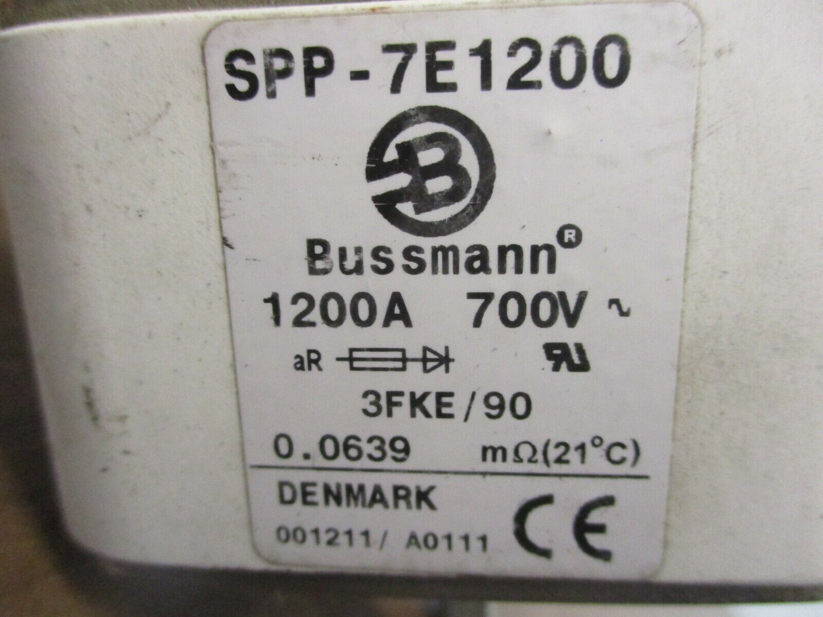 Bussmann Fuse SPP-7E1200 1200A 700V Used