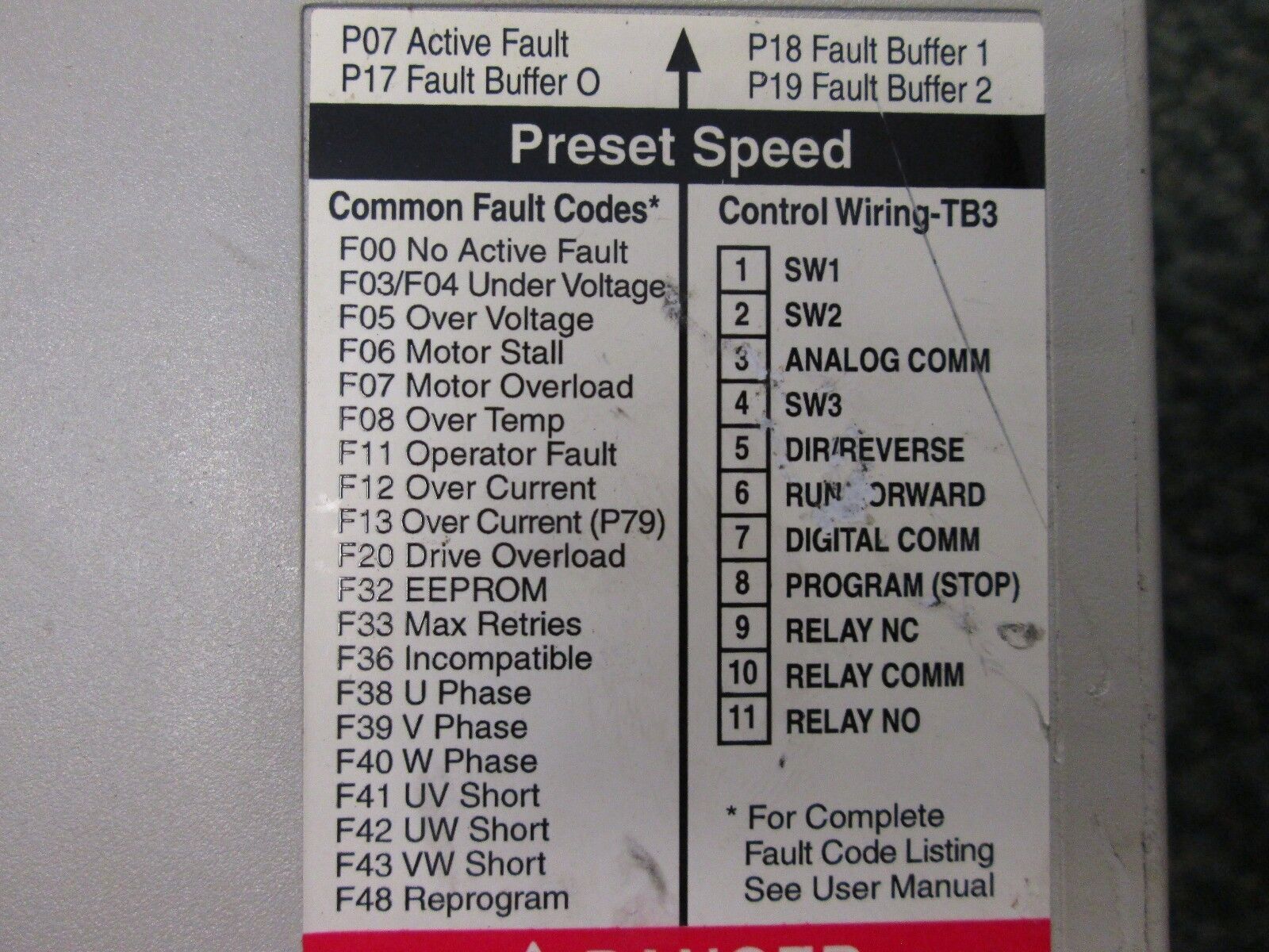 Allen-Bradley Preset Speed Controller 160-BA06NPS1P1 3HP Used
