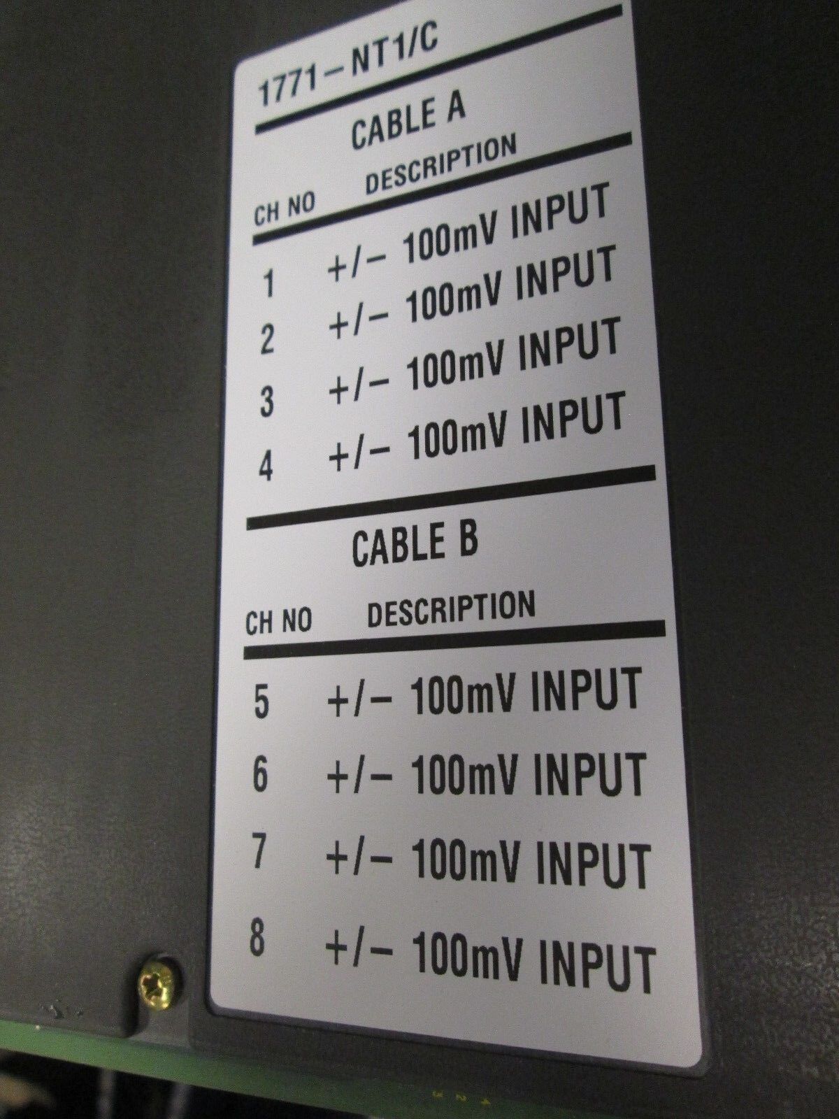 Allen-Bradley High Resolution Isolated Analog Series 1771-NT1/C Series C Used