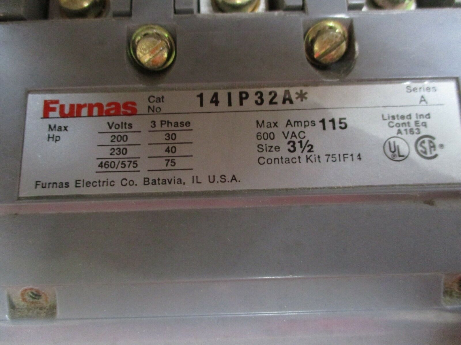 Furnas Size 3-1/2 Starter 14IP32AA 110-120/220-240V Coil 3Ph 3P New Surplus