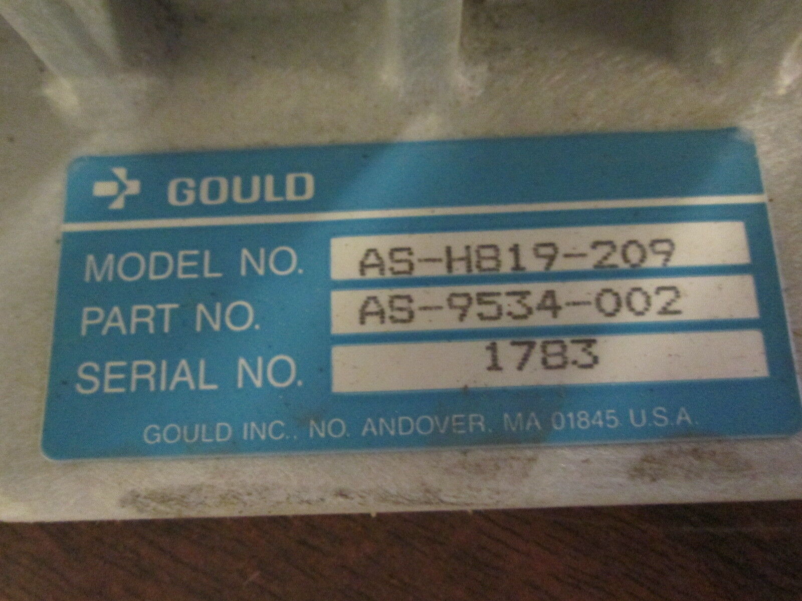 Gould Model AS-H819-209 PLC Rack AS-9534-002 7-Slot Used