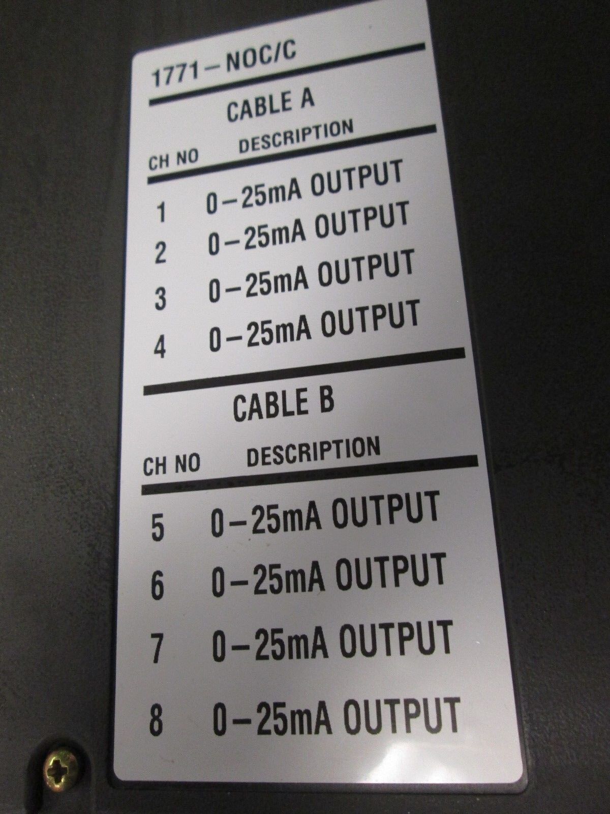 Allen-Bradley High Resolution Isolated Analog Series 1771-NOC/C Series C Used