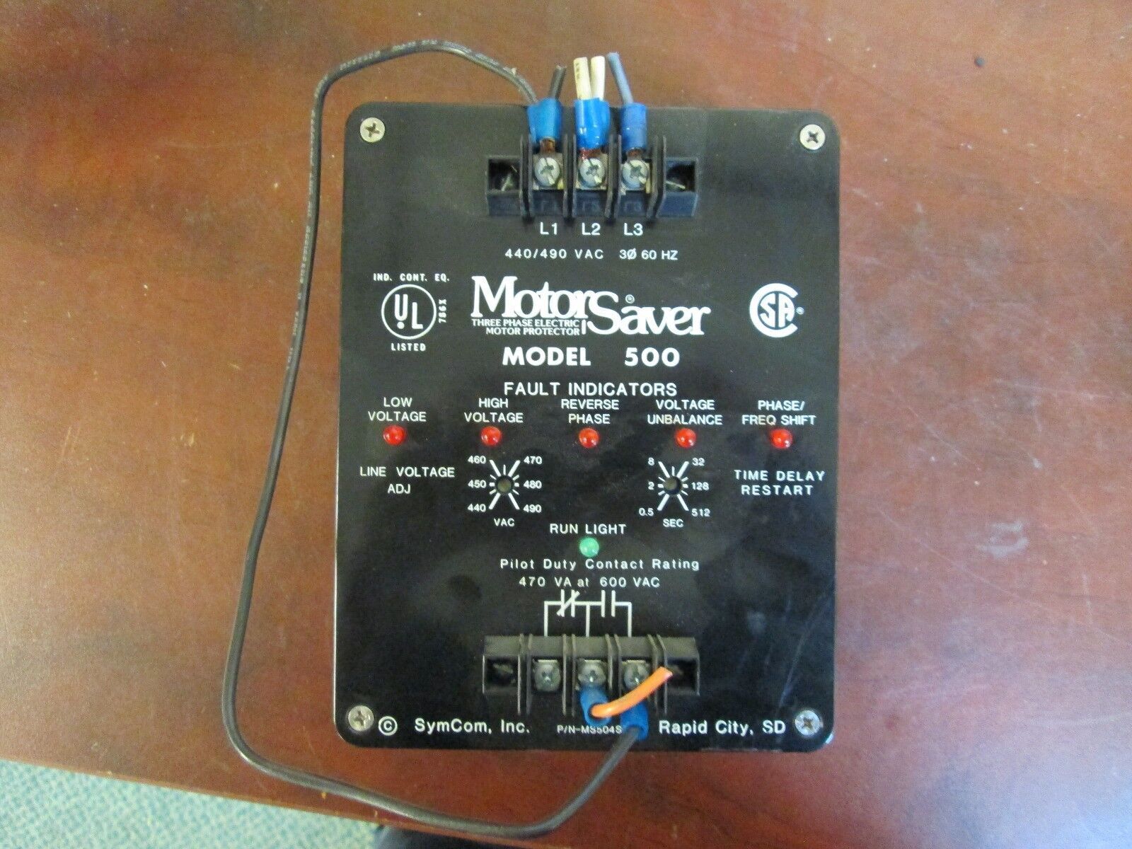 Motor Saver Model 500 MS 504 SP 3 Phase Electric Motor Protector Used