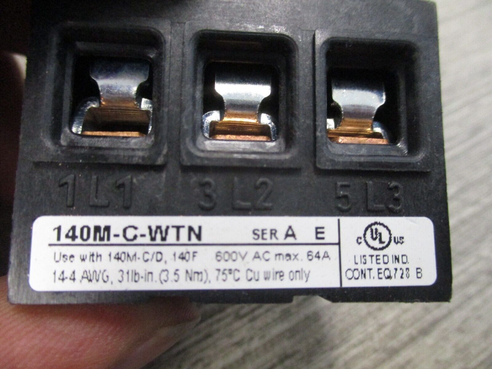 Allen-Bradley Feeder Terminal 140M-C-WTN Ser. A 64A 600V Used