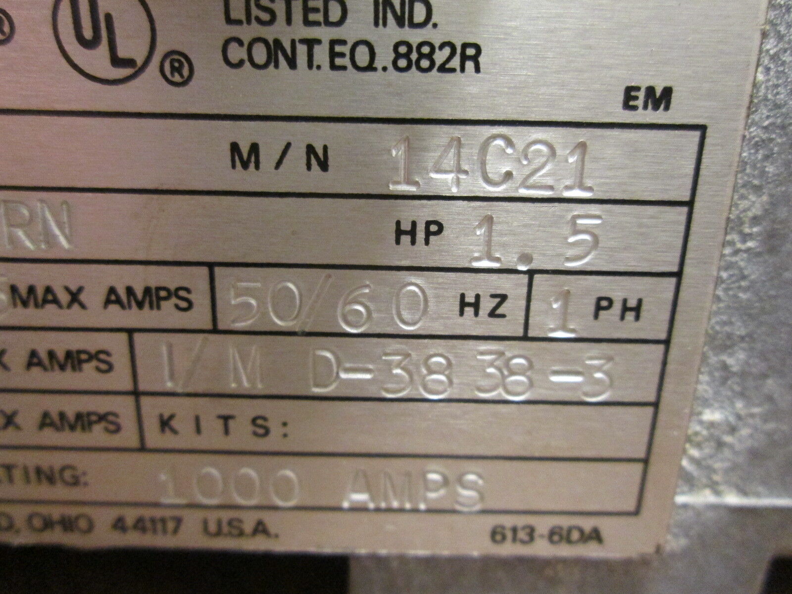 Reliance Electric Minpak Plus Drive 14C21 1.5HP Used