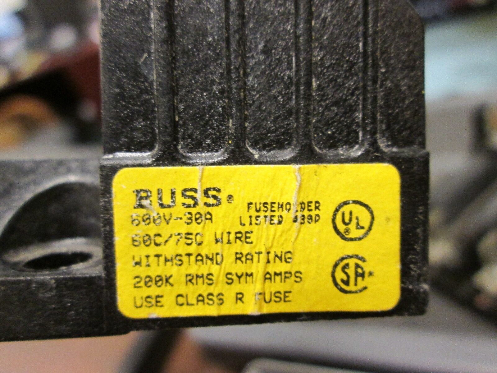 Bussmann Fuse Block R6003G-3CR 30A 600V Class R Fuse 3P **Lot of 2**