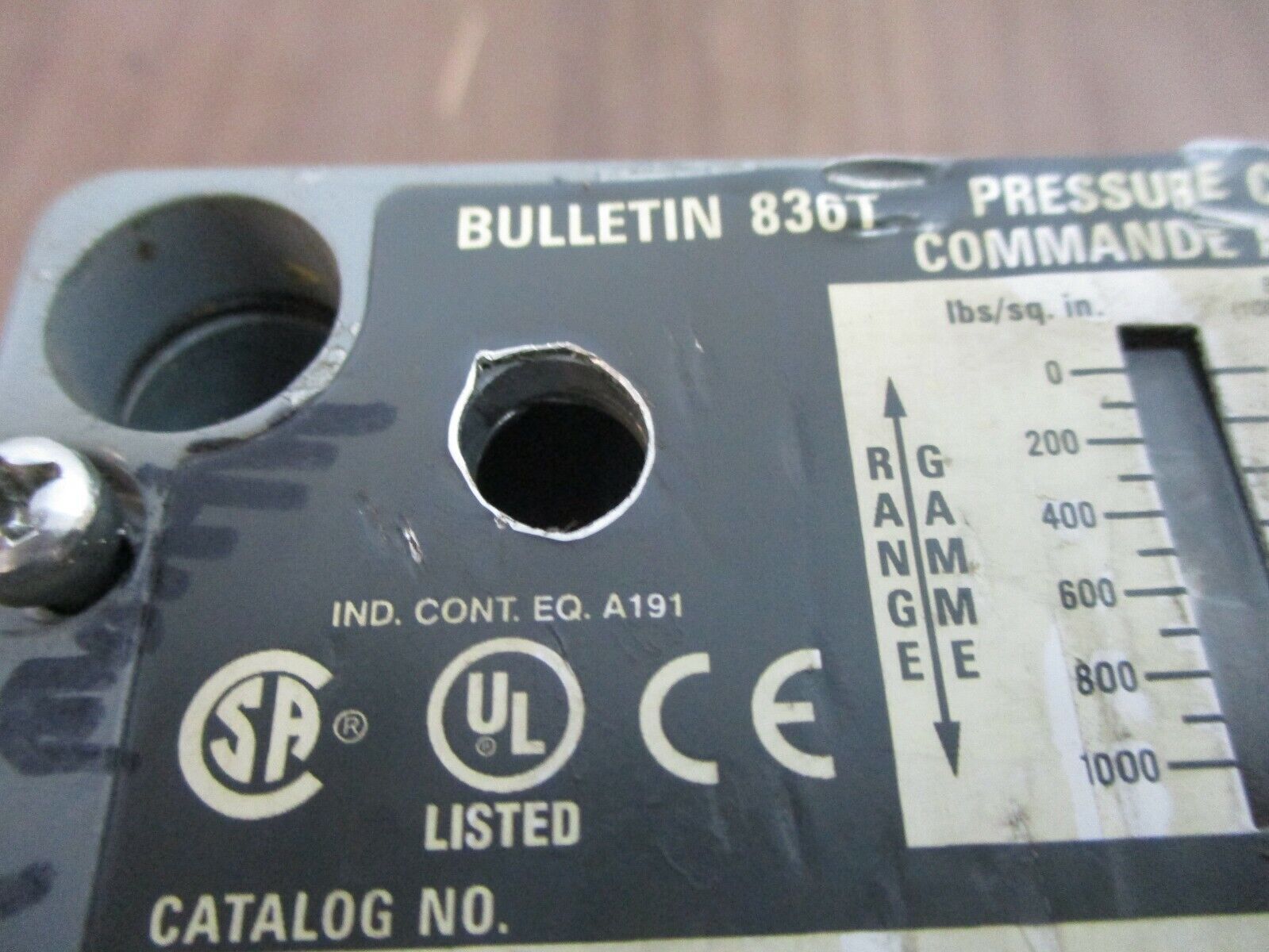 Allen-Bradley Pressure Control 836T-T351J Ser. A Diff: 70-175PSI *No Light* Used