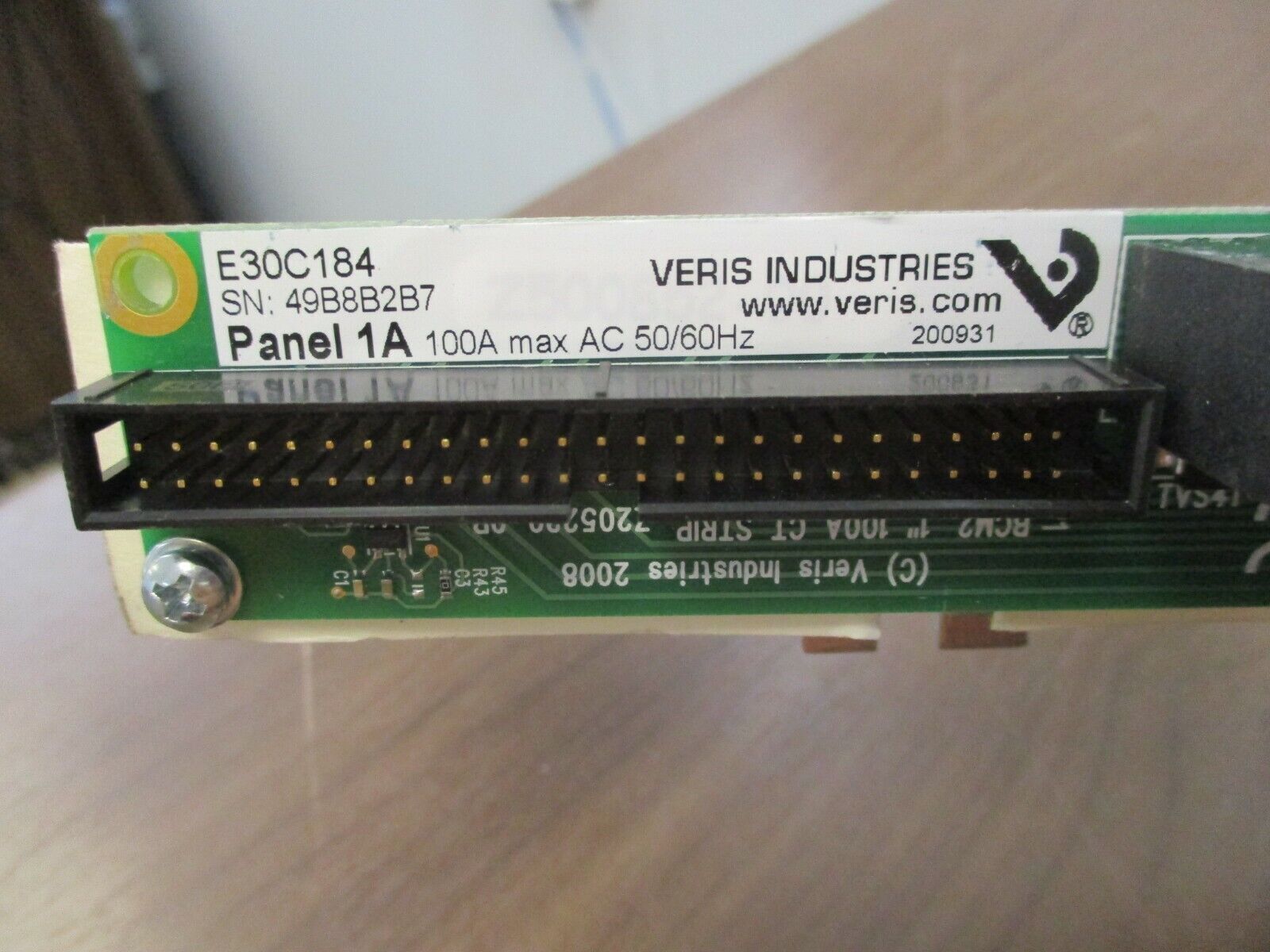 Veris Branch Circuit Current Monitoring Panel 1A CT Strip E30C184 100A 50/60Hz