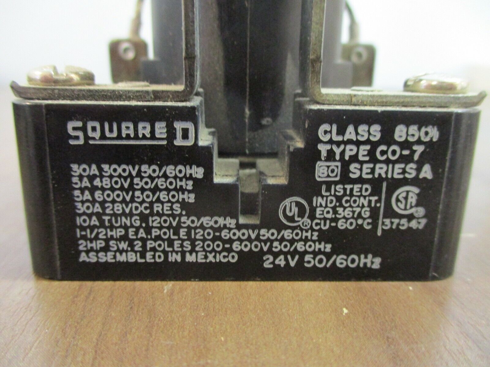 Square D Power Relay 8501 CO-7 Ser. A 24V Coil 30A 300V New Surplus