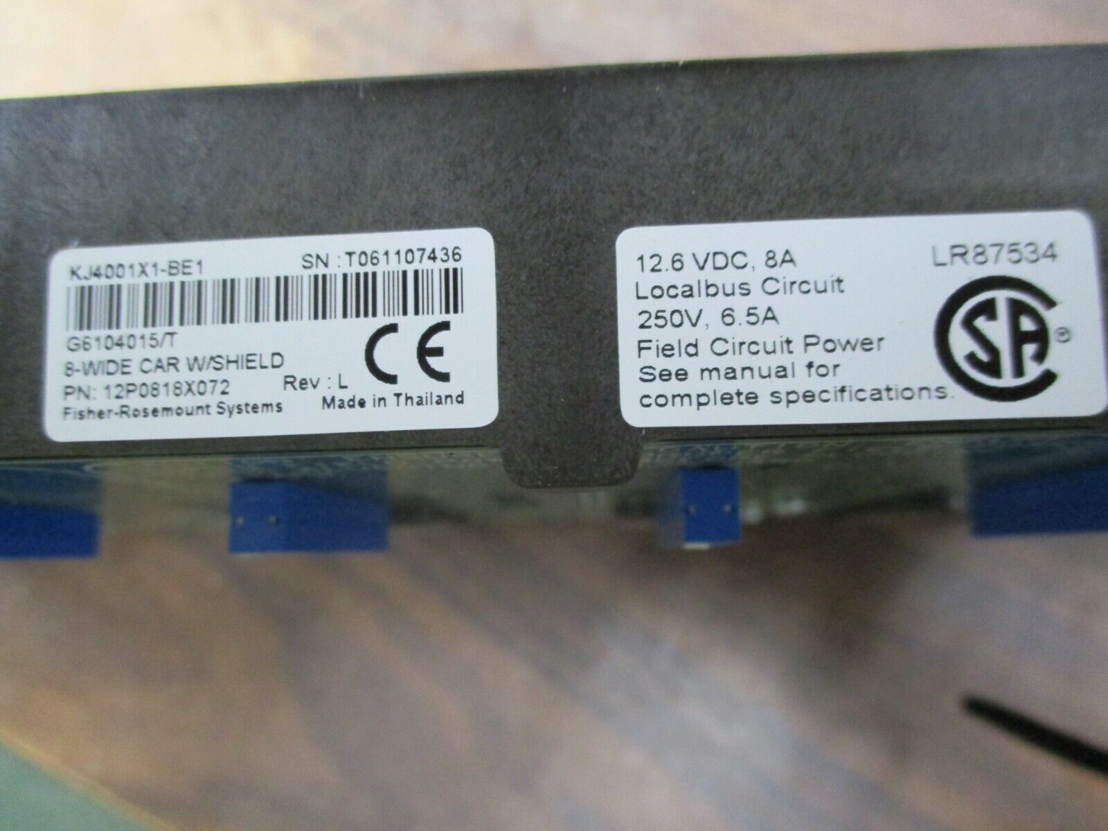 Emerson KJ4001X1-BE1 8-Wide Carrier 12P0818X072 Rev L Localbus: 12.6VDC, 8A Used