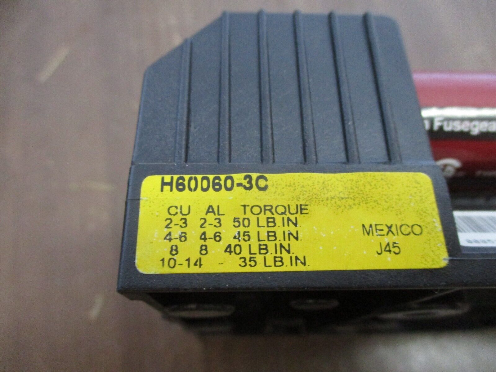 Buss Fuseholder H60060-3C 60A 600V 3P w/ (3) 60A Fuses Used