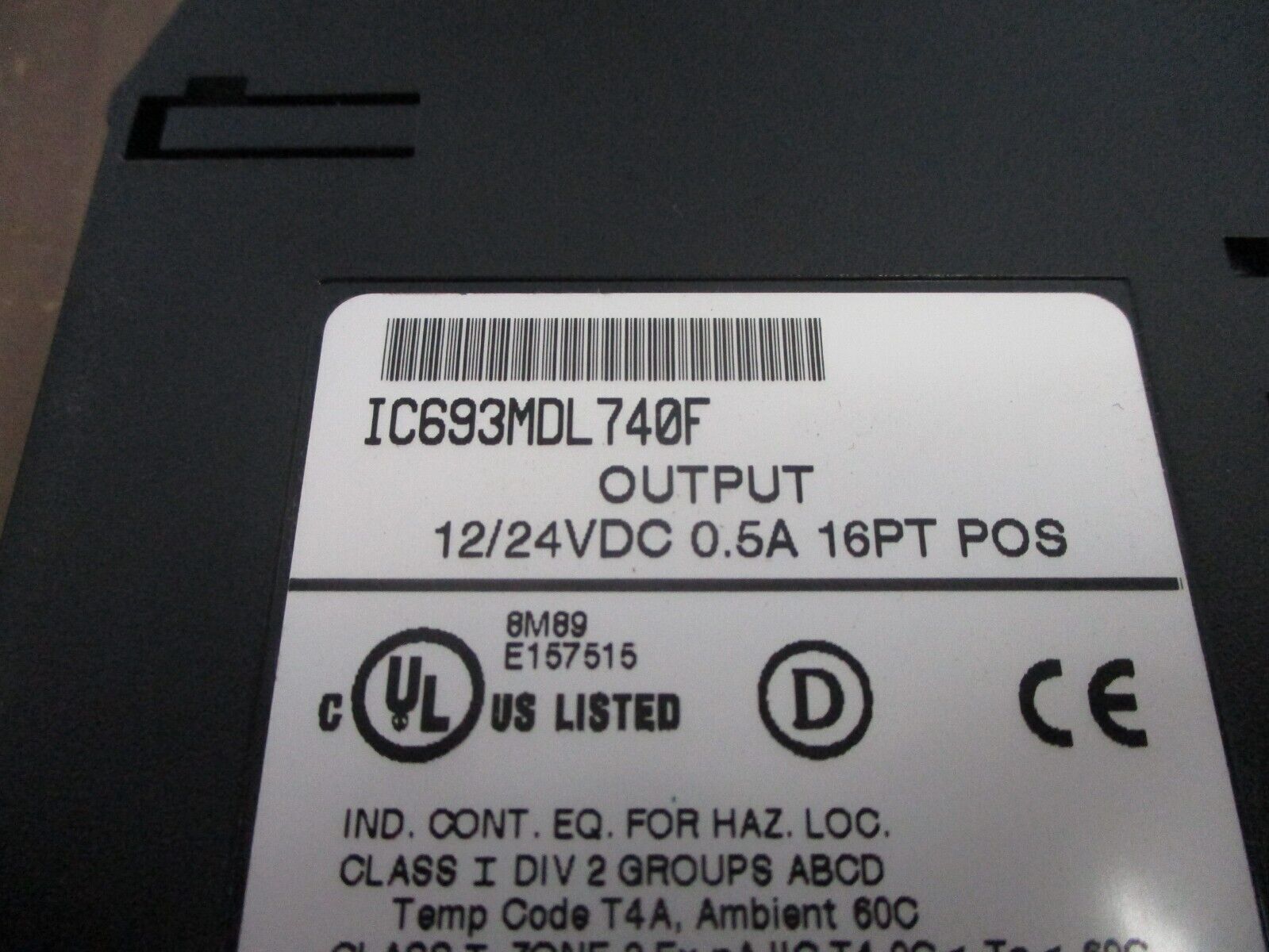 GE Fanuc Output Module IC693MDL740F 12/24VDC 0.5A 16PT. POS Used