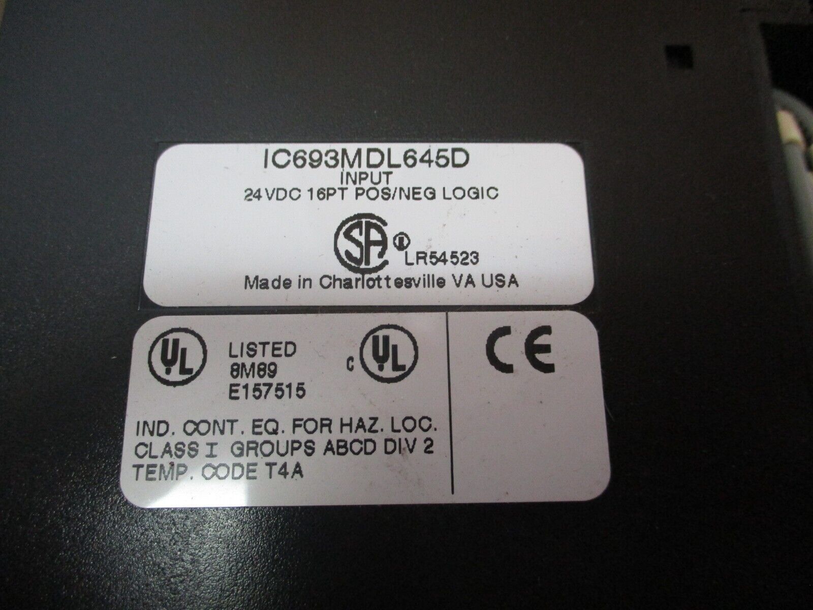 GE Fanuc Input Module IC693MDL645D 24VDC 16PT POS/NEG Logic Used