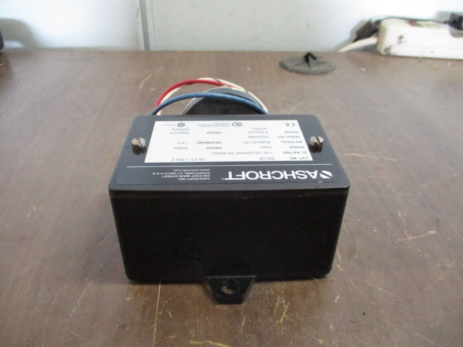 Ashcroft Pressure Switch B432B Range: 60PSI 11A @ 125/250VAC 5A @ 30VDC