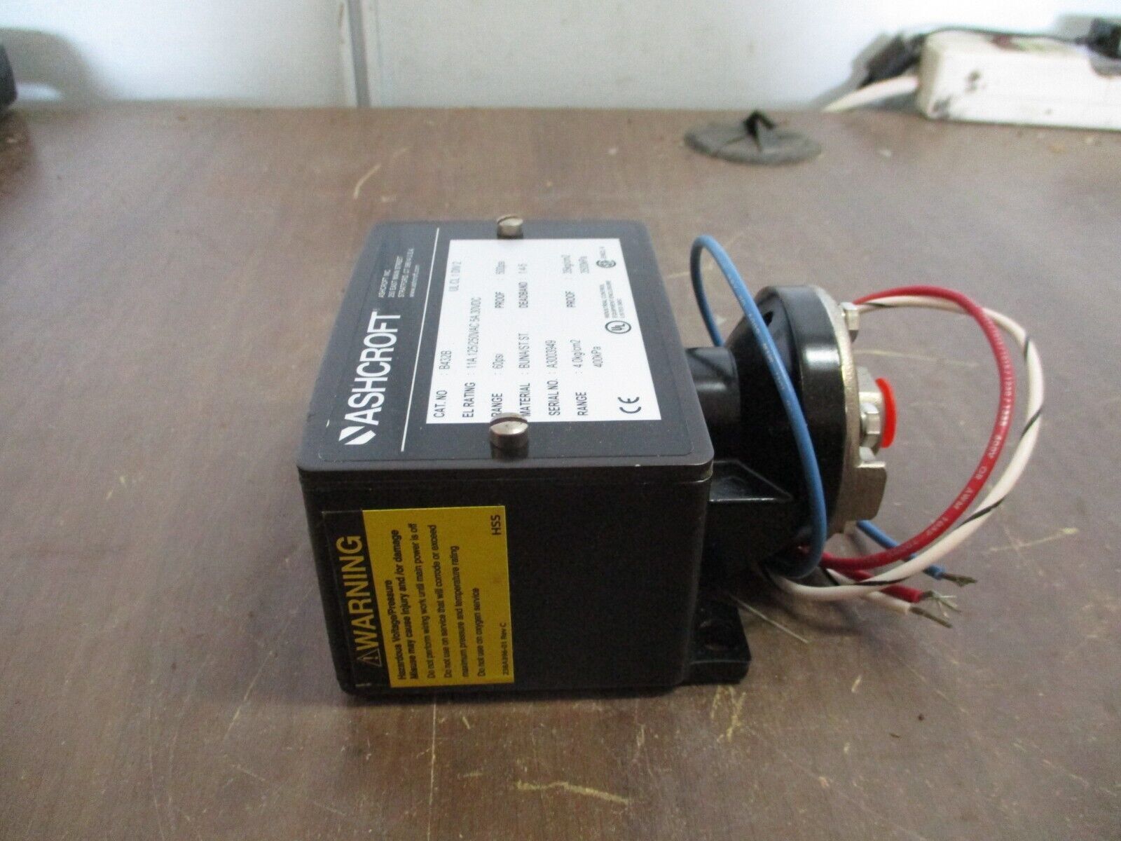 Ashcroft Pressure Switch B432B Range: 60PSI 11A @ 125/250VAC 5A @ 30VDC