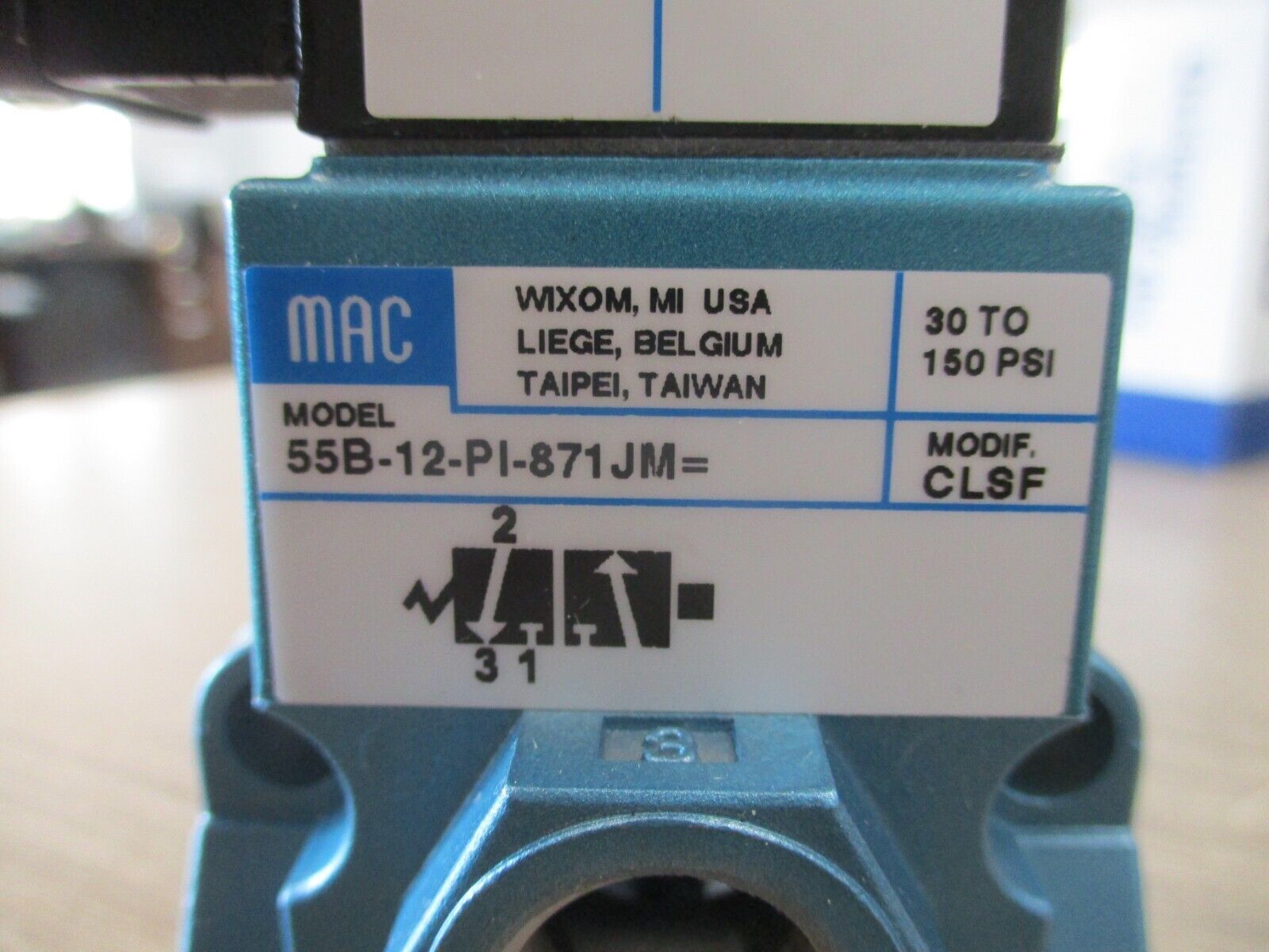 MAC Solenoid Valve 55B-12-PI-871JM- New Surplus