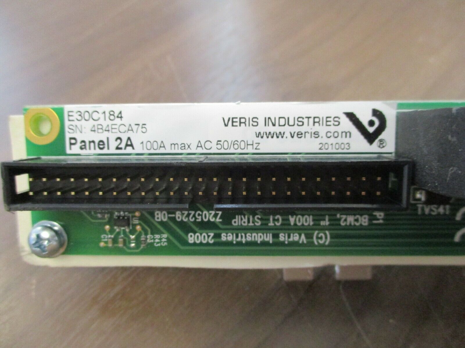 Veris Branch Circuit Current Monitoring Panel 2A CT Strip E30C184 100A 50/60Hz