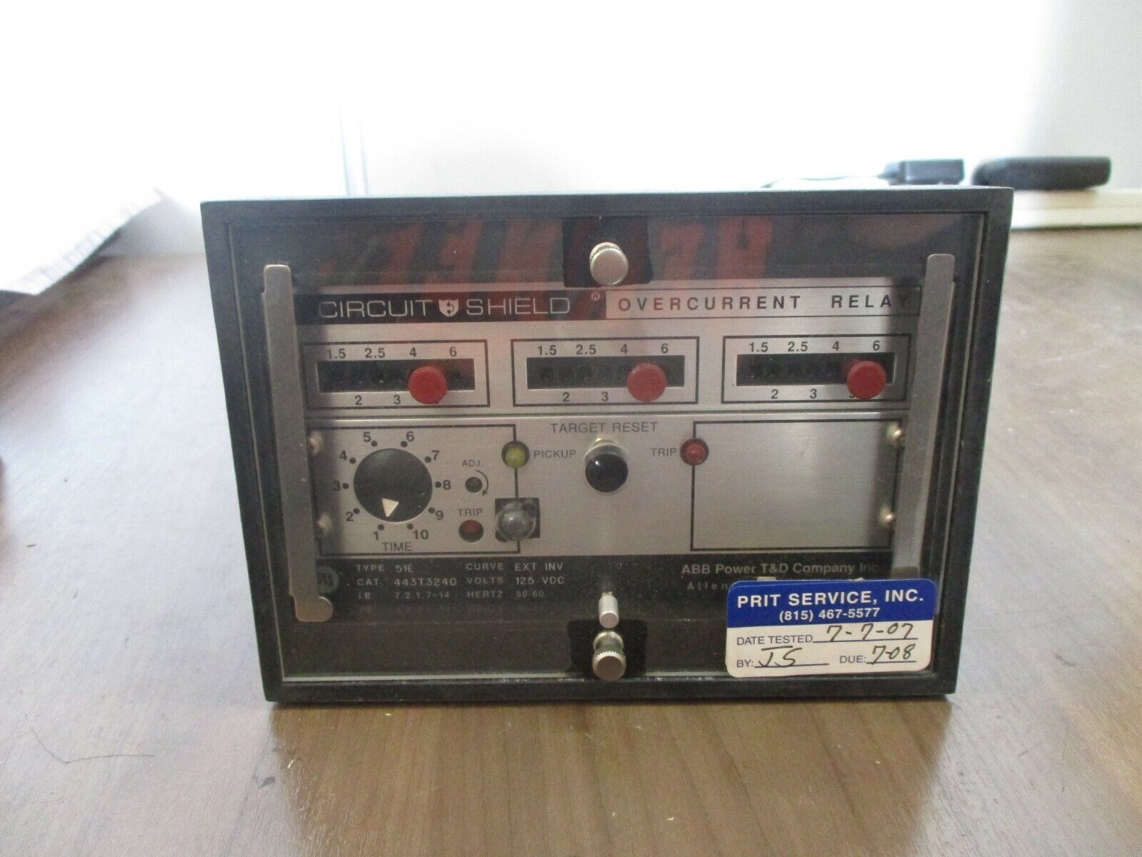 ABB Circuit Shield Overcurrent Relay 443T3240 Curve: EXT INV 125VDC New Surplus