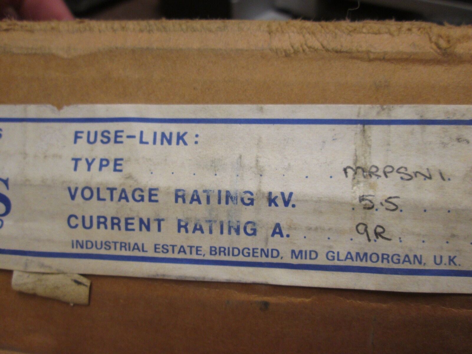 B & S Fuse MRPSN1 5.5KV 9R Rating New Surplus