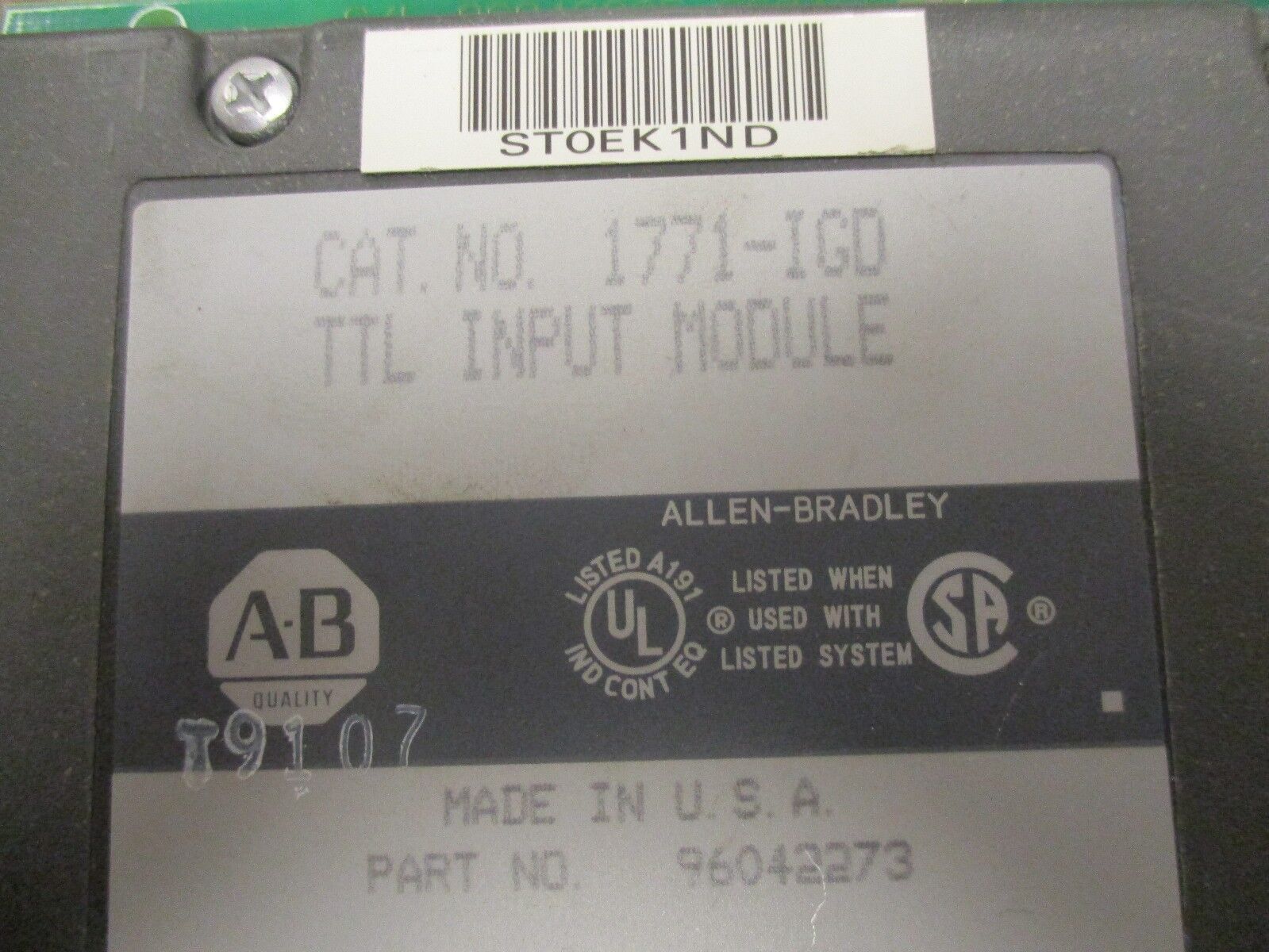 Allen-Bradley TTL Input Module 1771-IGD 380mA @ 5VDC Used