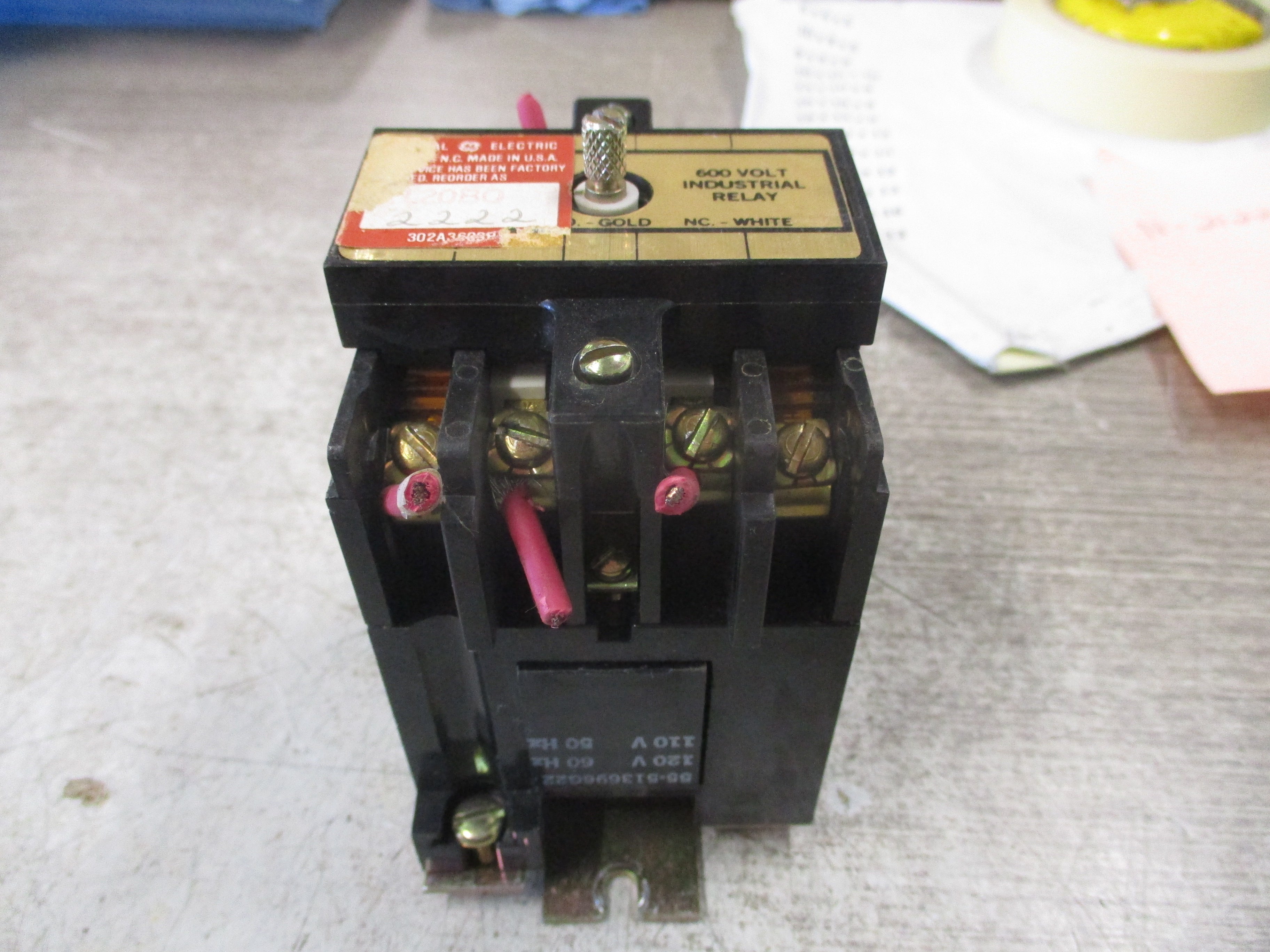 GE Relay CR120B020** 120V Coil Used