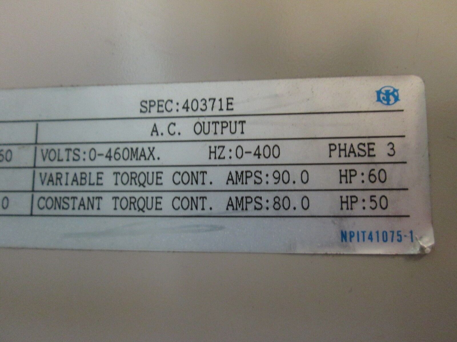 PowrMaster AC Drive CIMR-G3U4037 60HP Used