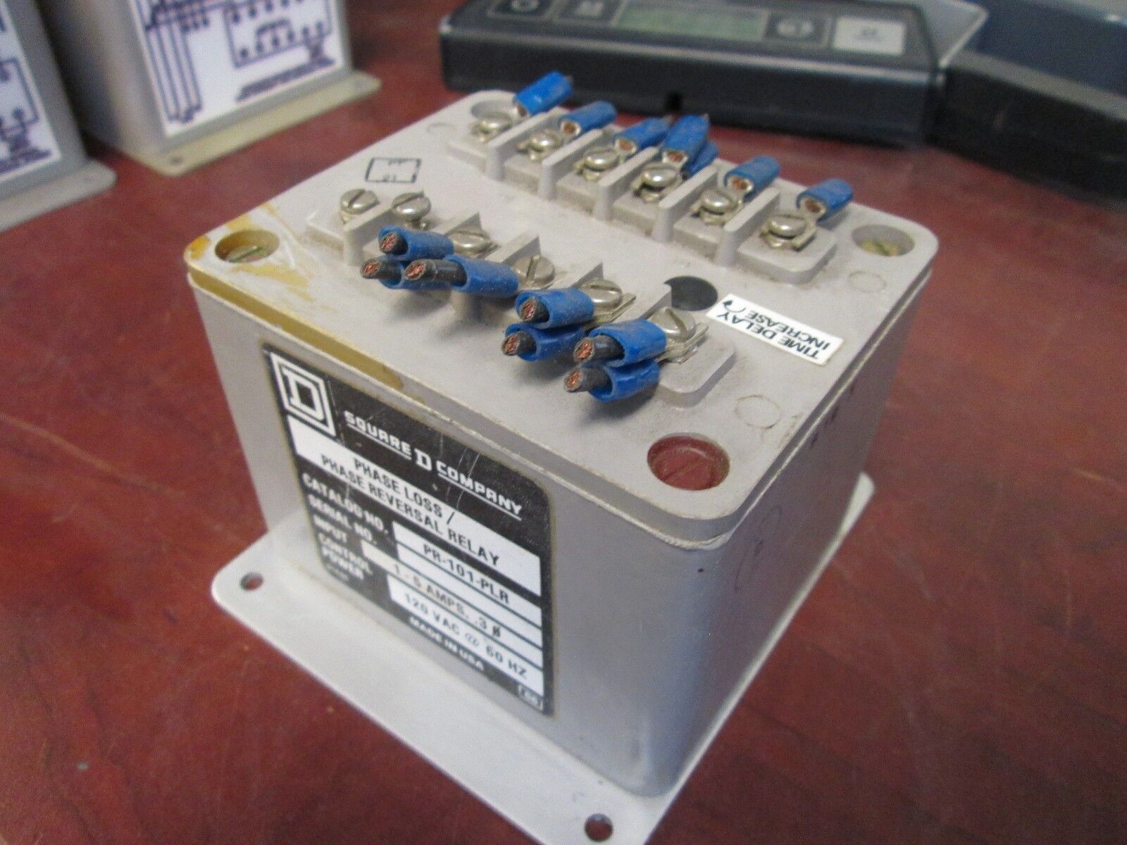 Square D Phase Loss/Phase Reversal Relay PR-101-PLR In: 1-5A 3Ph 120VAC Control