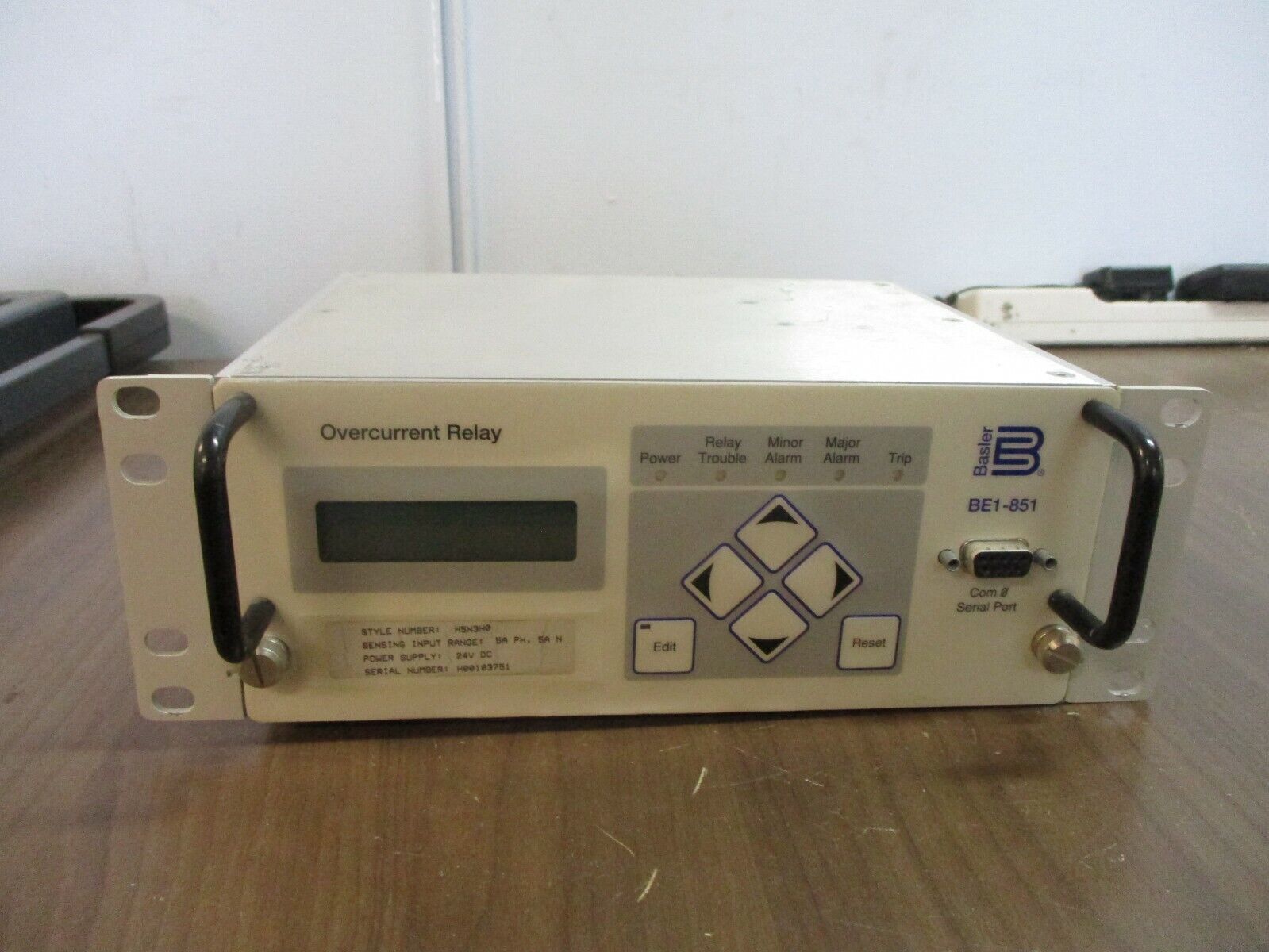 Basler BE1-851 Overcurrent Relay H5N3H0 24VDC Sensing Input Range: 5A Ph, 5A N