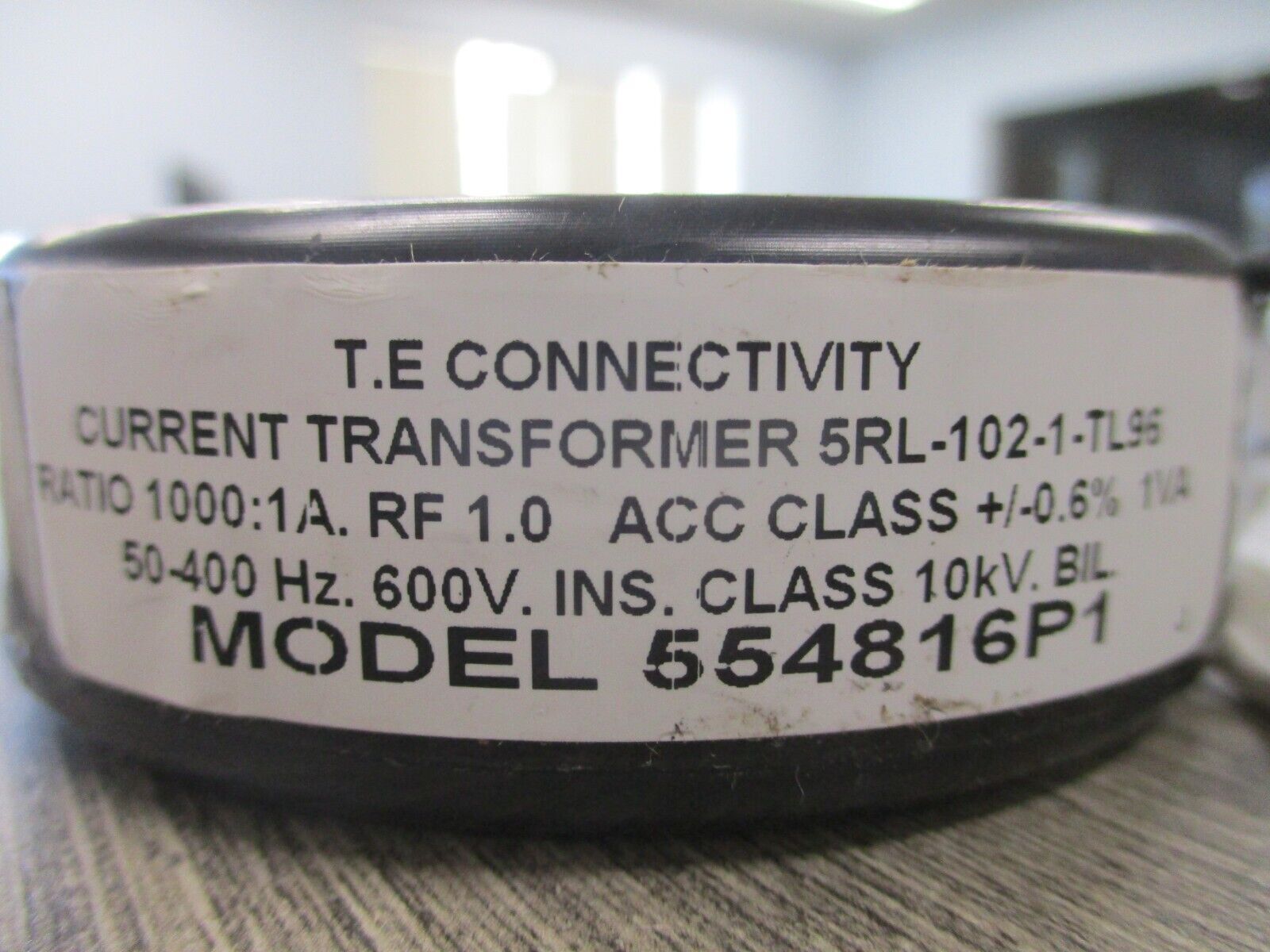 TE Connectivity Current Transformer 5RL-102-1-TL96 Model 554816P1 600V Used