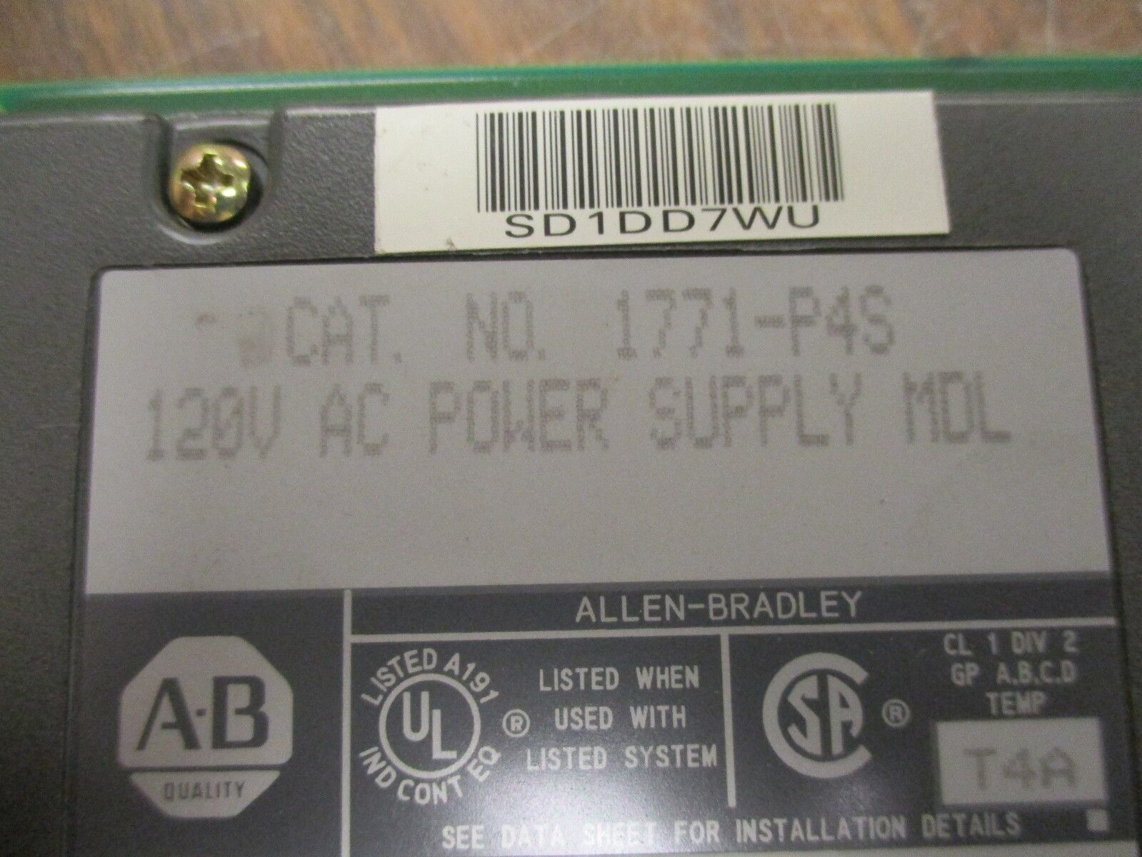 Allen-Bradley Power Supply Module 1771-P4S 120V Used