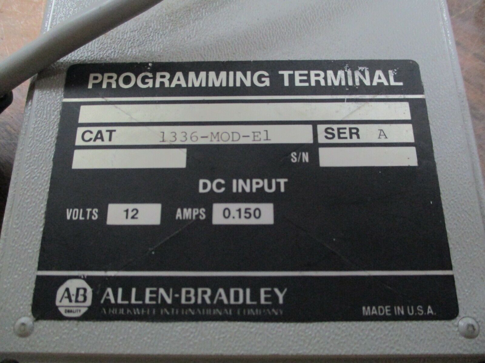 Allen-Bradley Programming Terminal 1336-MOD-E1 12VDC 0.150A Used