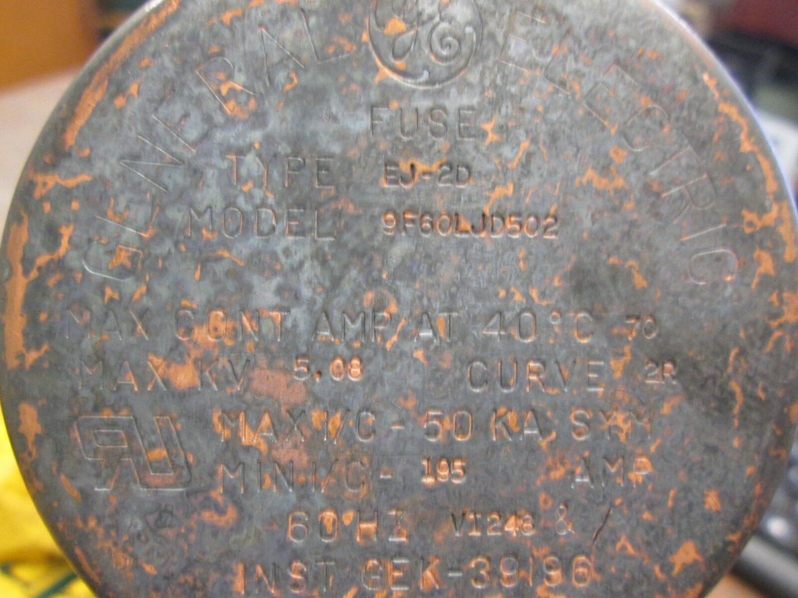GE Motor Starter Fuse 9F60 LJD 502 5.08KV 2R Rating Used