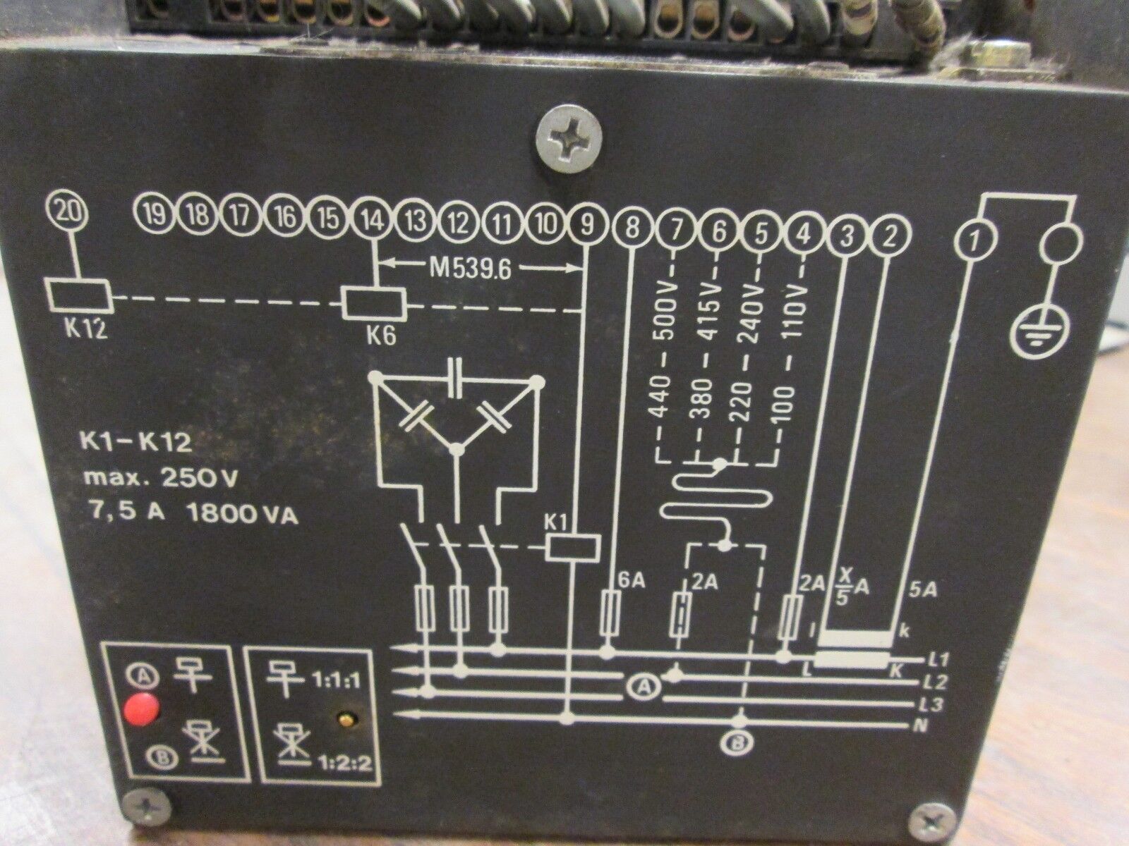 Porter Reactive Power Control Relay M539.6 250V 7.5A 1800VA Used