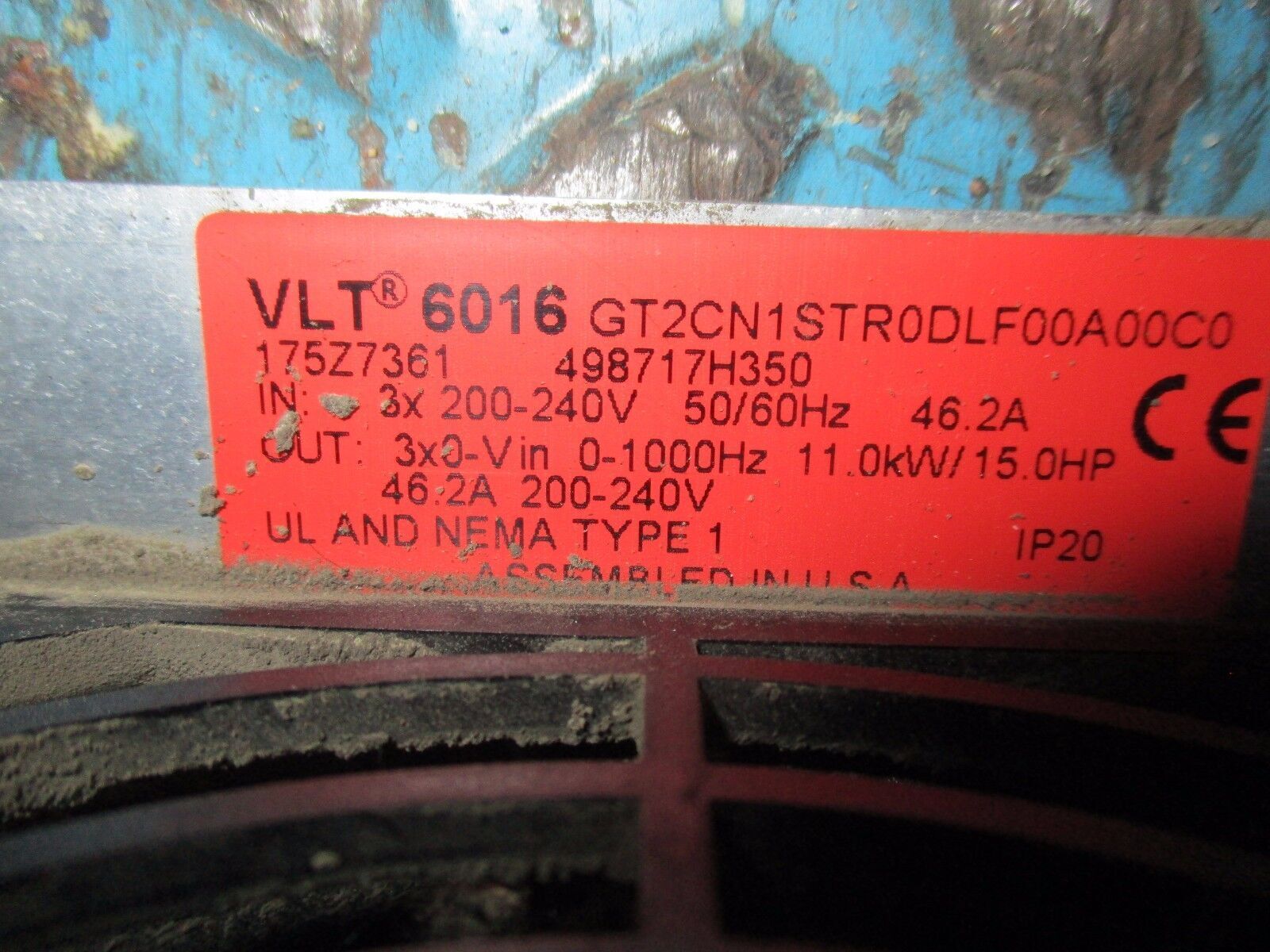 DanFoss VLT 6000 AC Drive VLT6016GT2CN1STR0DLF00A00C0 15HP Used