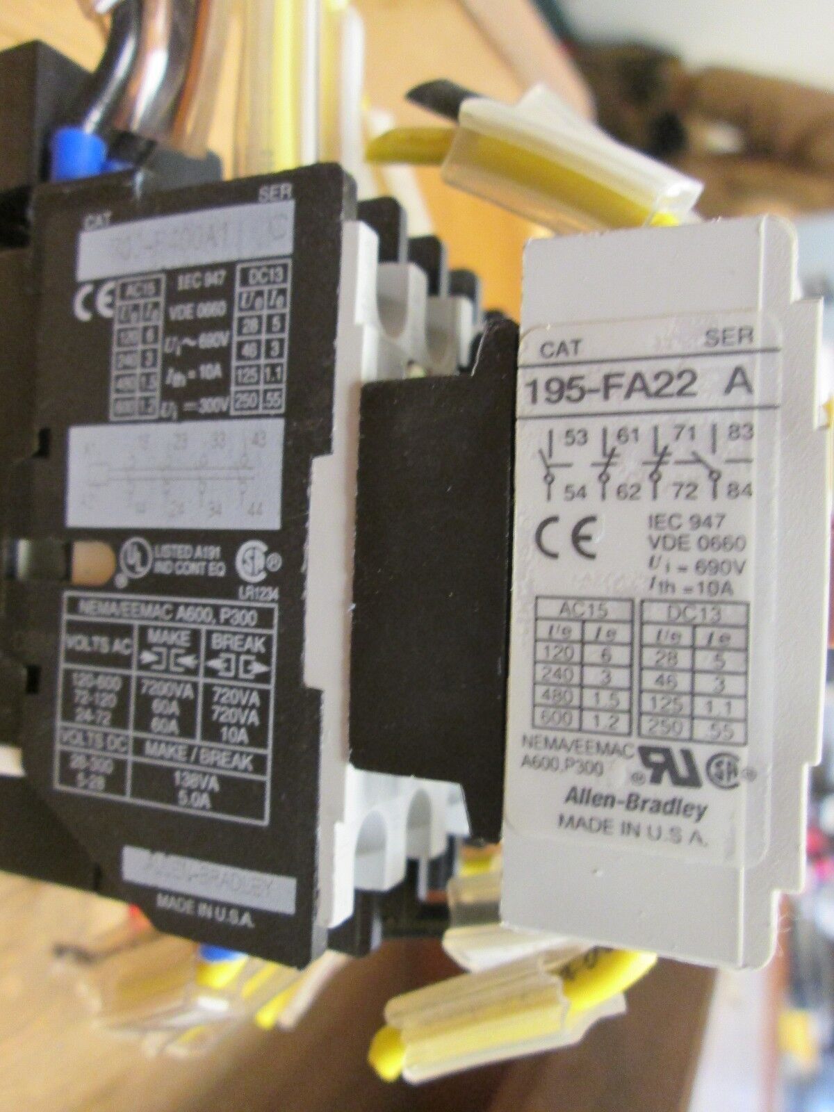 Allen-Bradley Contactor 700-F400A1 195-FA22 199-FSMA2 9A 600V 120V Coil Used