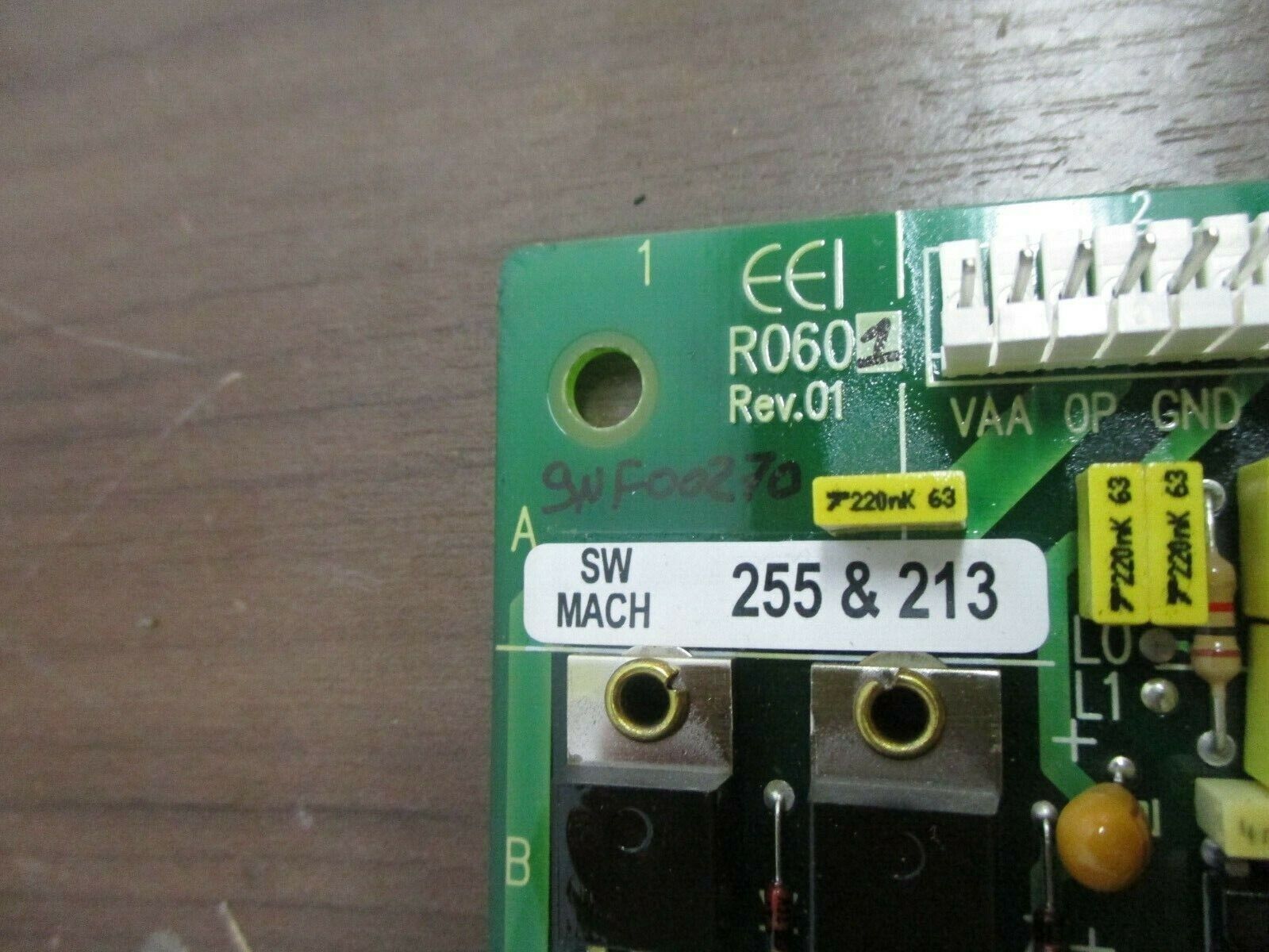 EEI Frequency Converter Main Board R0601 Rev. 01 SW MACH: 255 & 213 Used