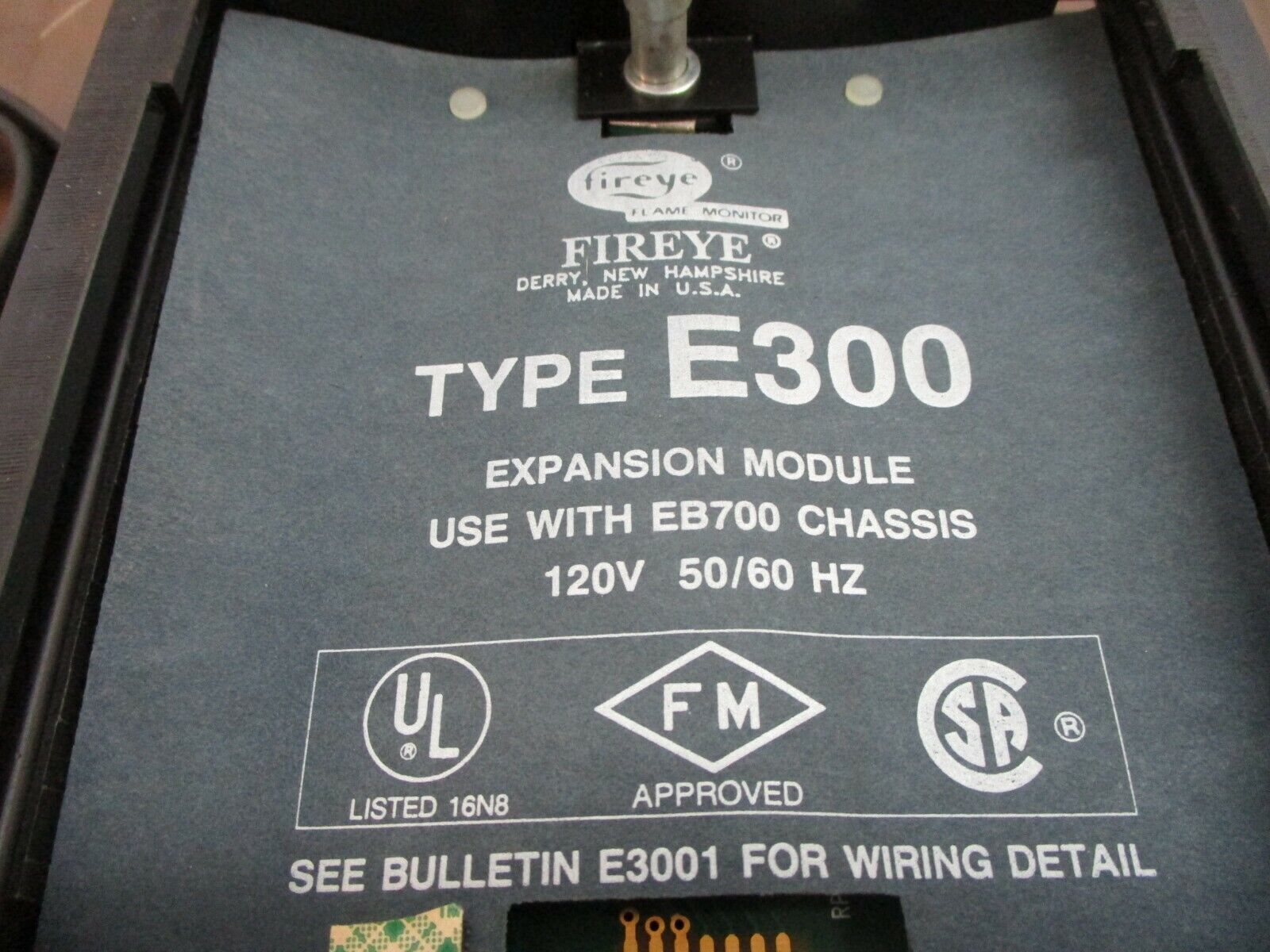 Fireye Flame-Monitor Expansion Module E300 120V 50/60Hz Use w/ EB700 Chassis