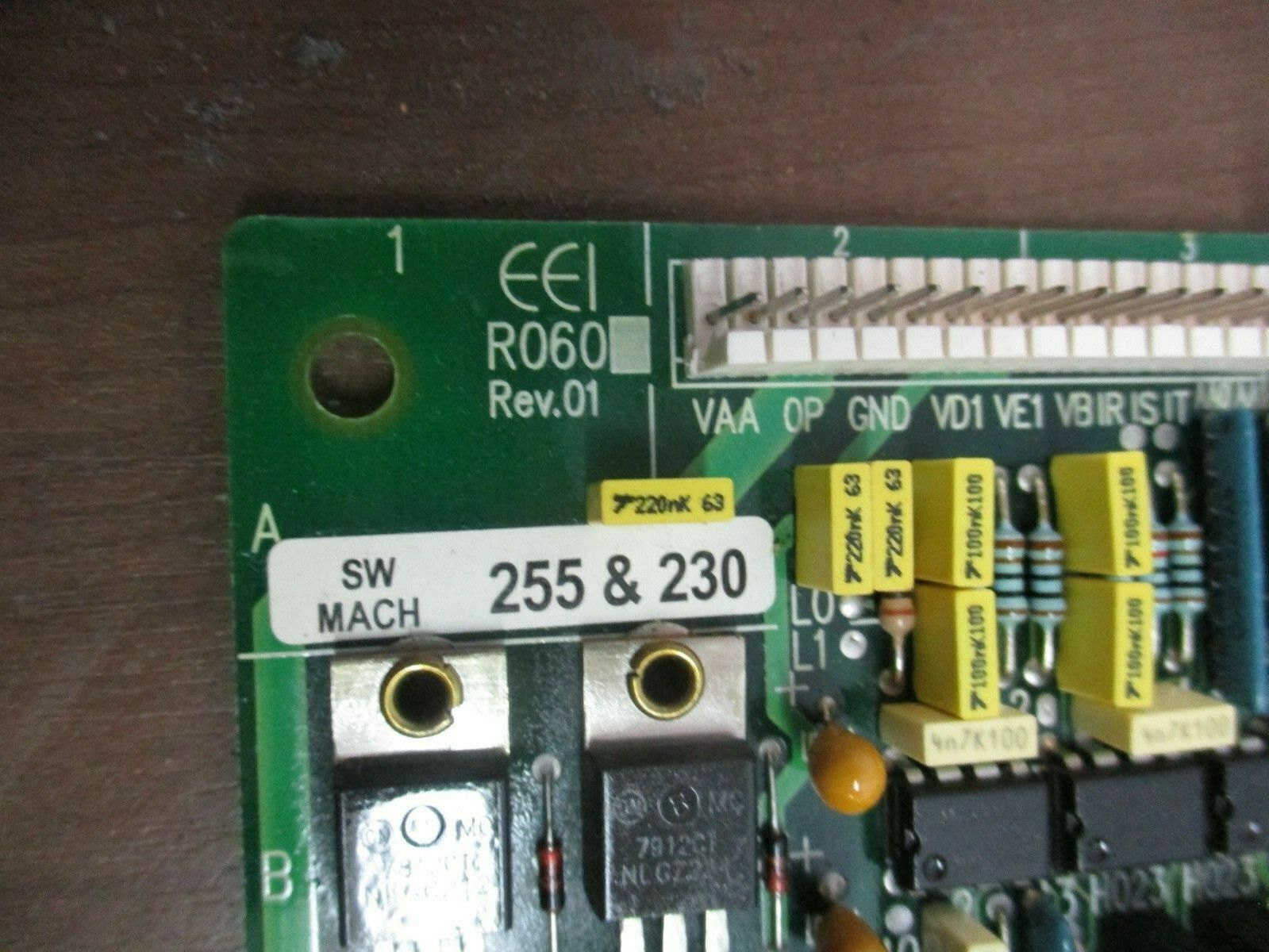 EEI Frequency Converter Main Board R060 Rev. 01 SW MACH: 255 & 230 Used