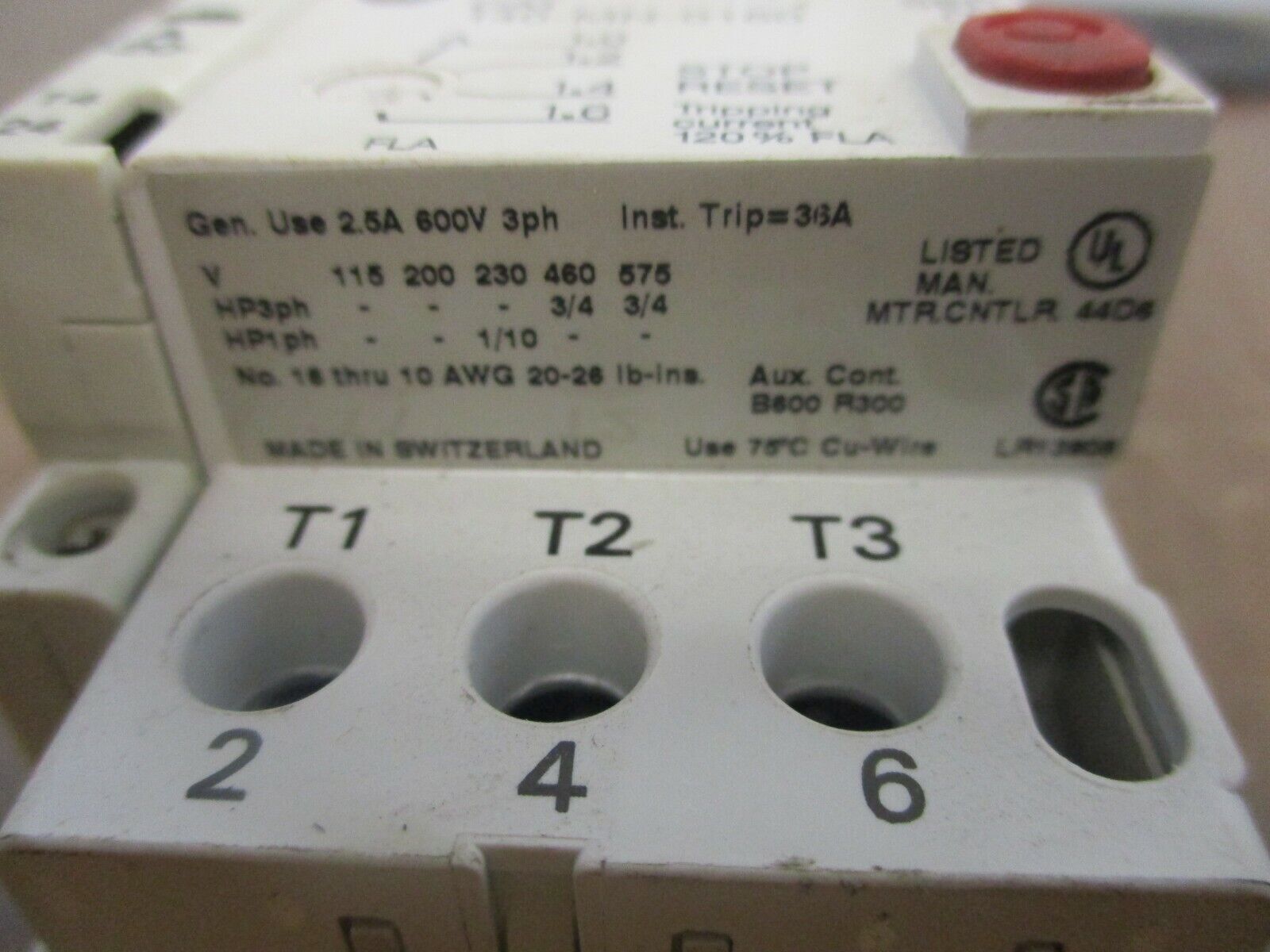 Allen-Bradley Manual Starter 140-MN-0160 Trip: 1.0-1.6A Ser. D Used