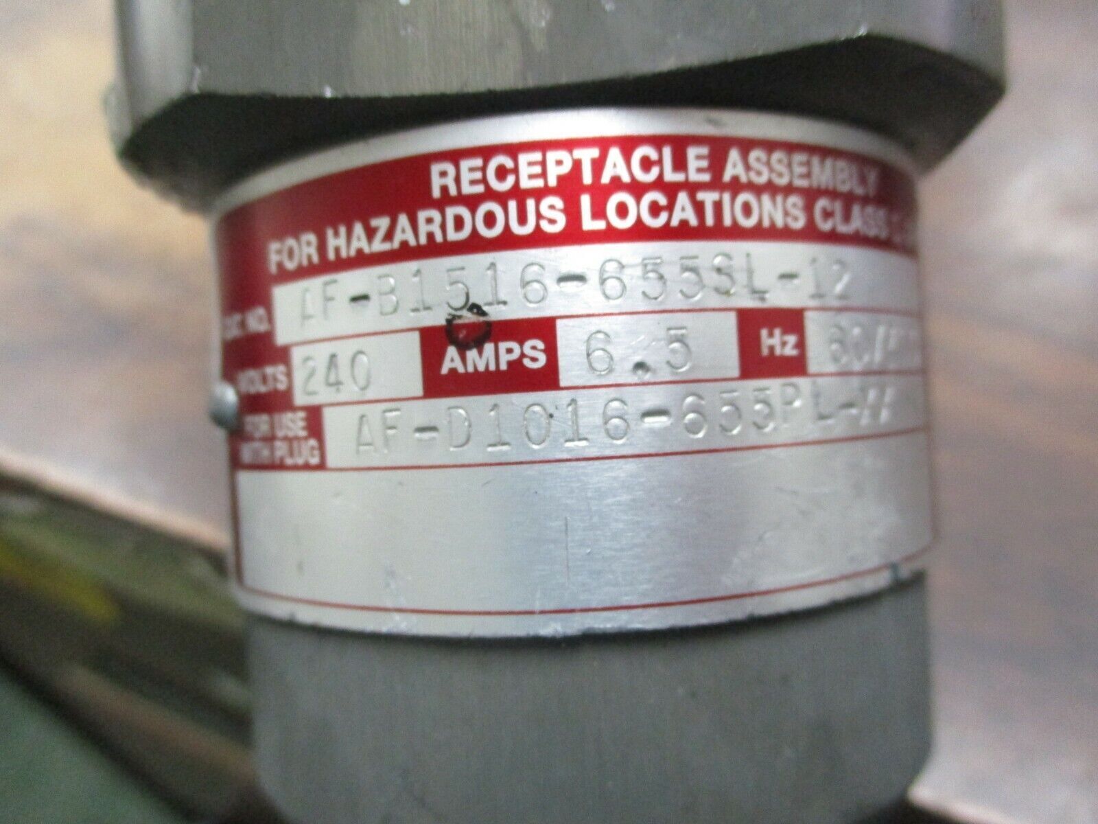 Hubbell Vantage XP Explosion Proof Connector AF-B1516-655SL-12 6.5A 240V Used