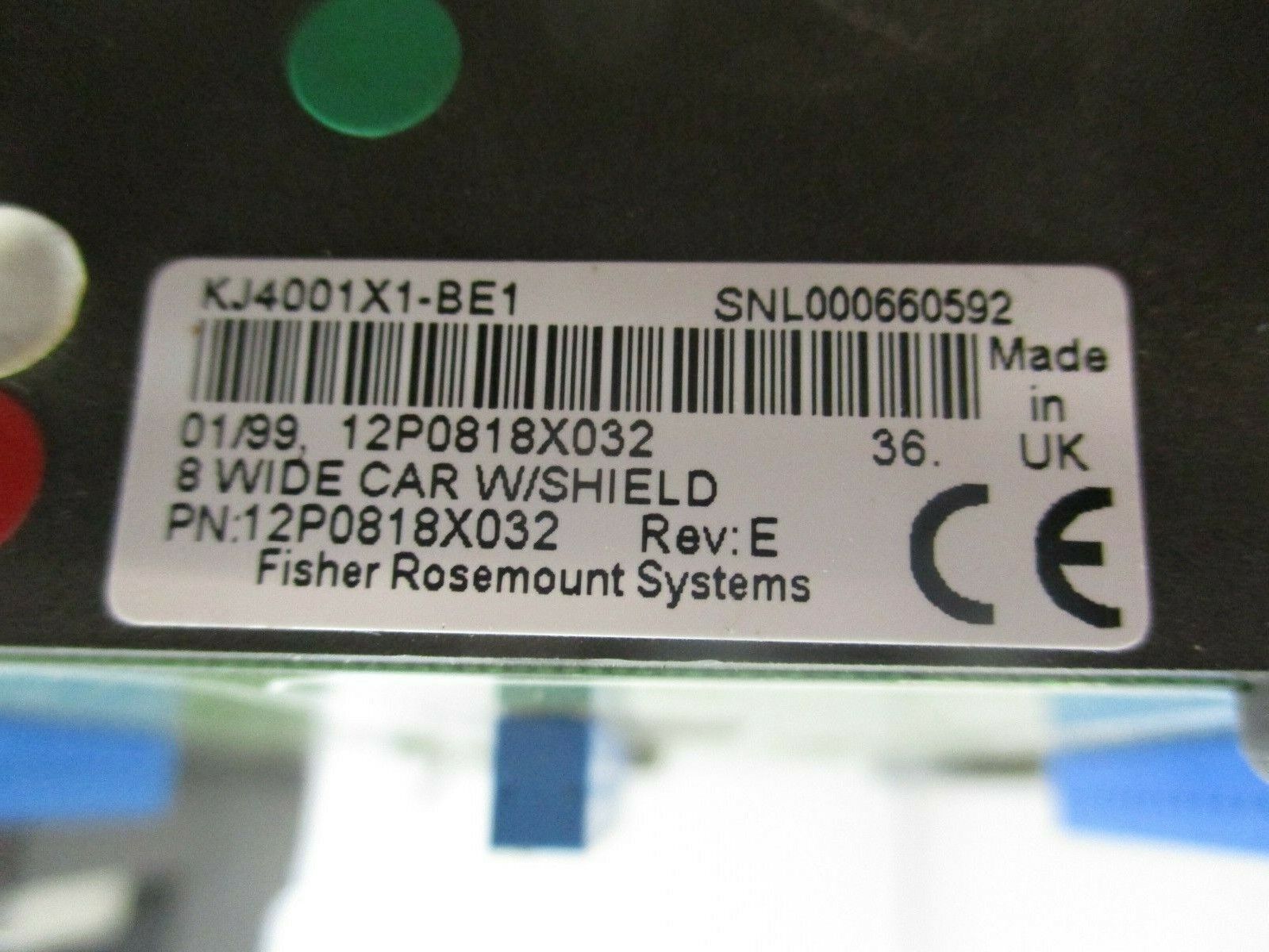 Fisher Rosemount KJ4001X1-BE1 8-Wide Carrier 12P0818X032 Rev. E Used