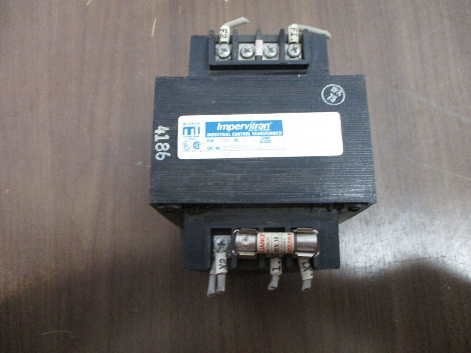 Micron Impervitran Control Transformer B350BTZ13JK 0.350kVA Pri: 240/480V Used