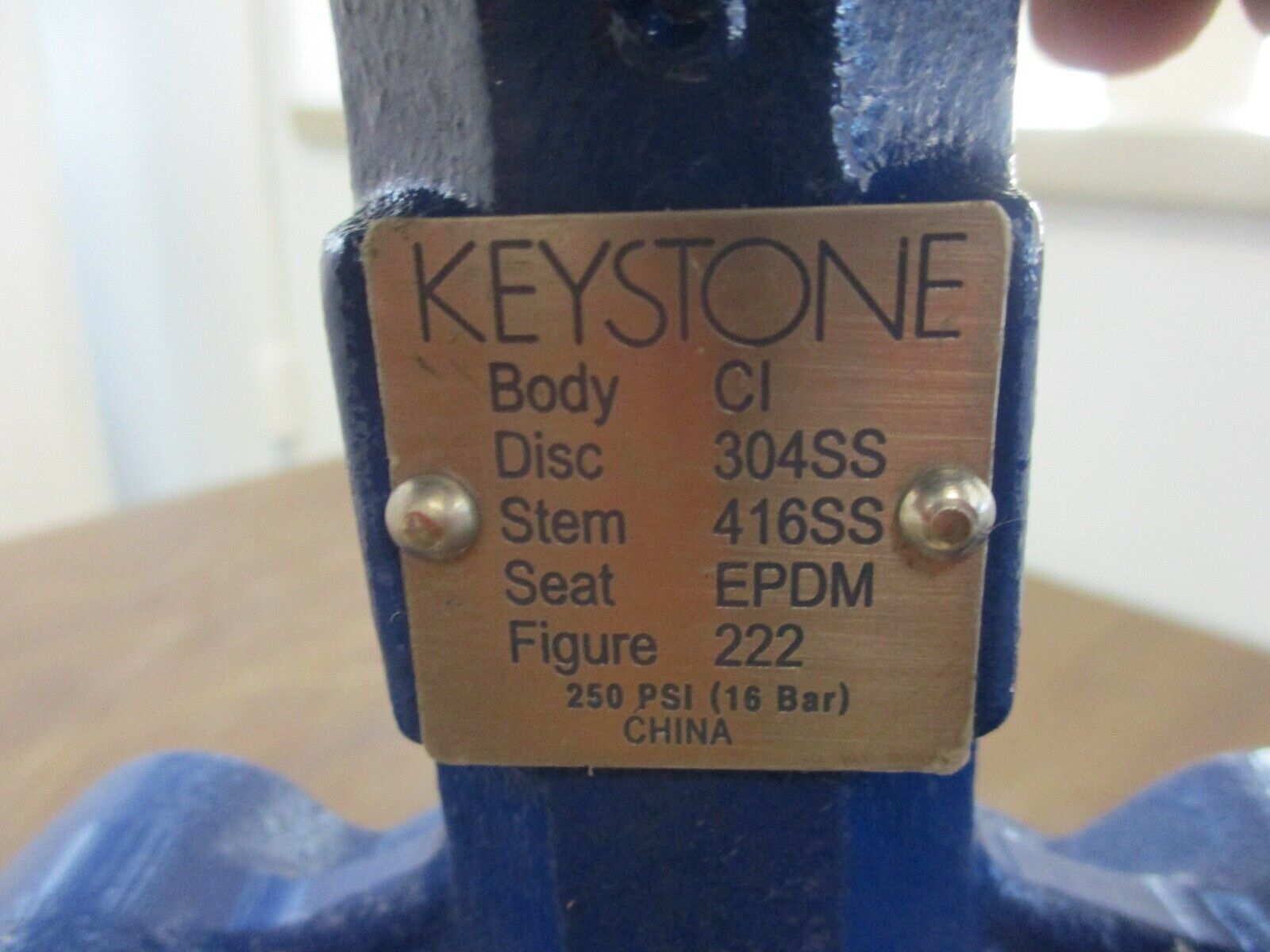 Keystone Butterfly Valve 222 Size:3" Body:CI Disc:304SS Stem:416SS Seat:EPDM