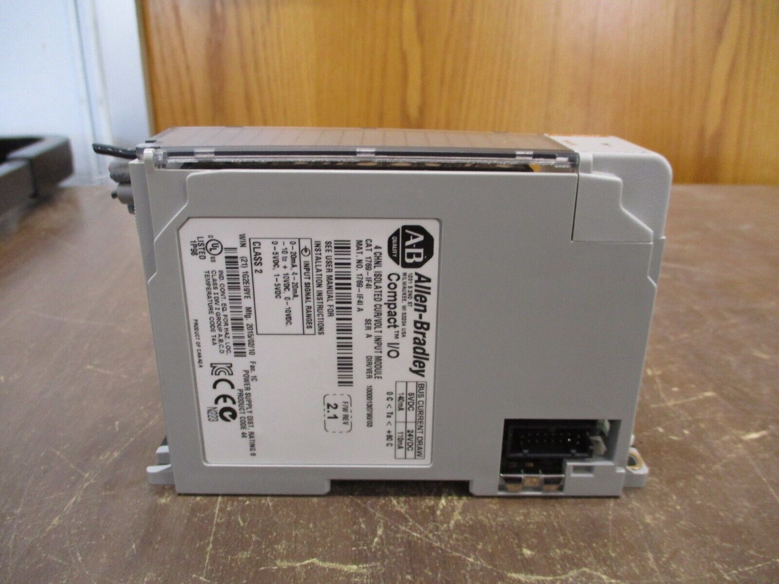 Allen-Bradley Compact I/O Isolated Input Module 1769-IF4I Ser. A F/W Rev. 2.1