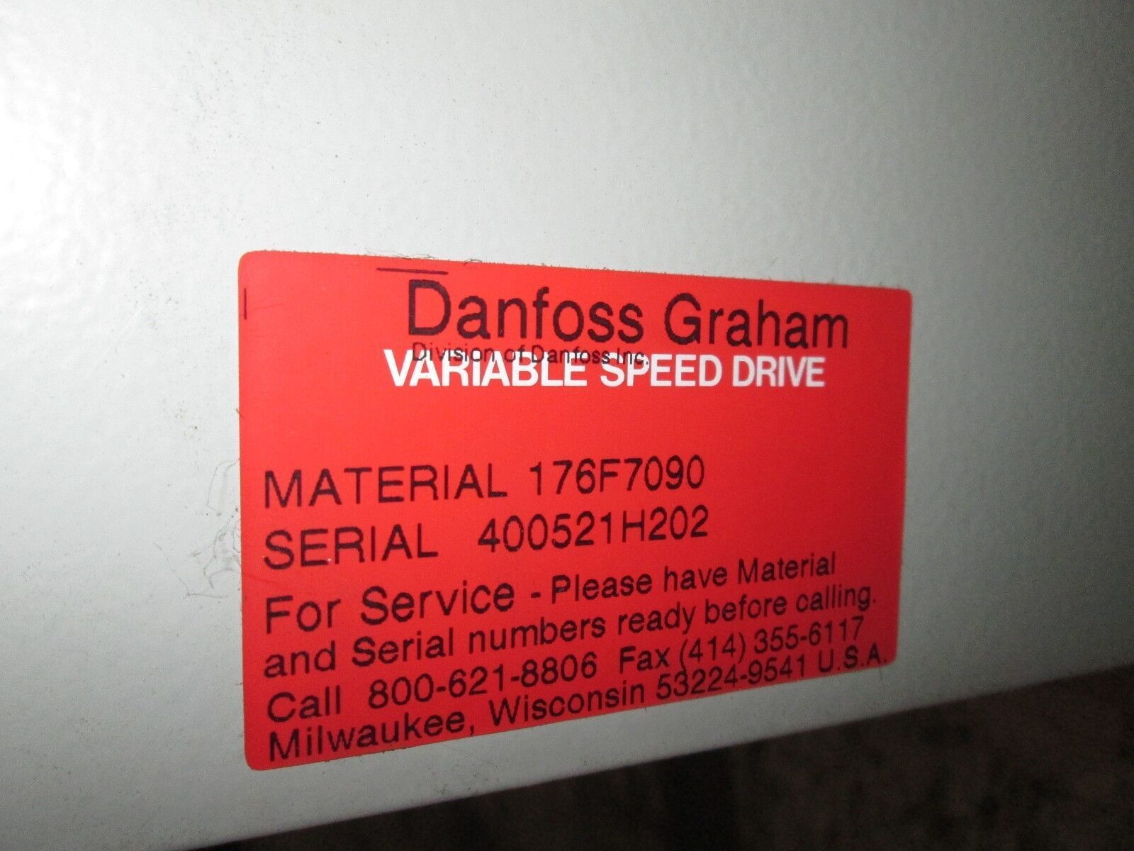 DanFoss AC Drive 176F7082 100HP Used