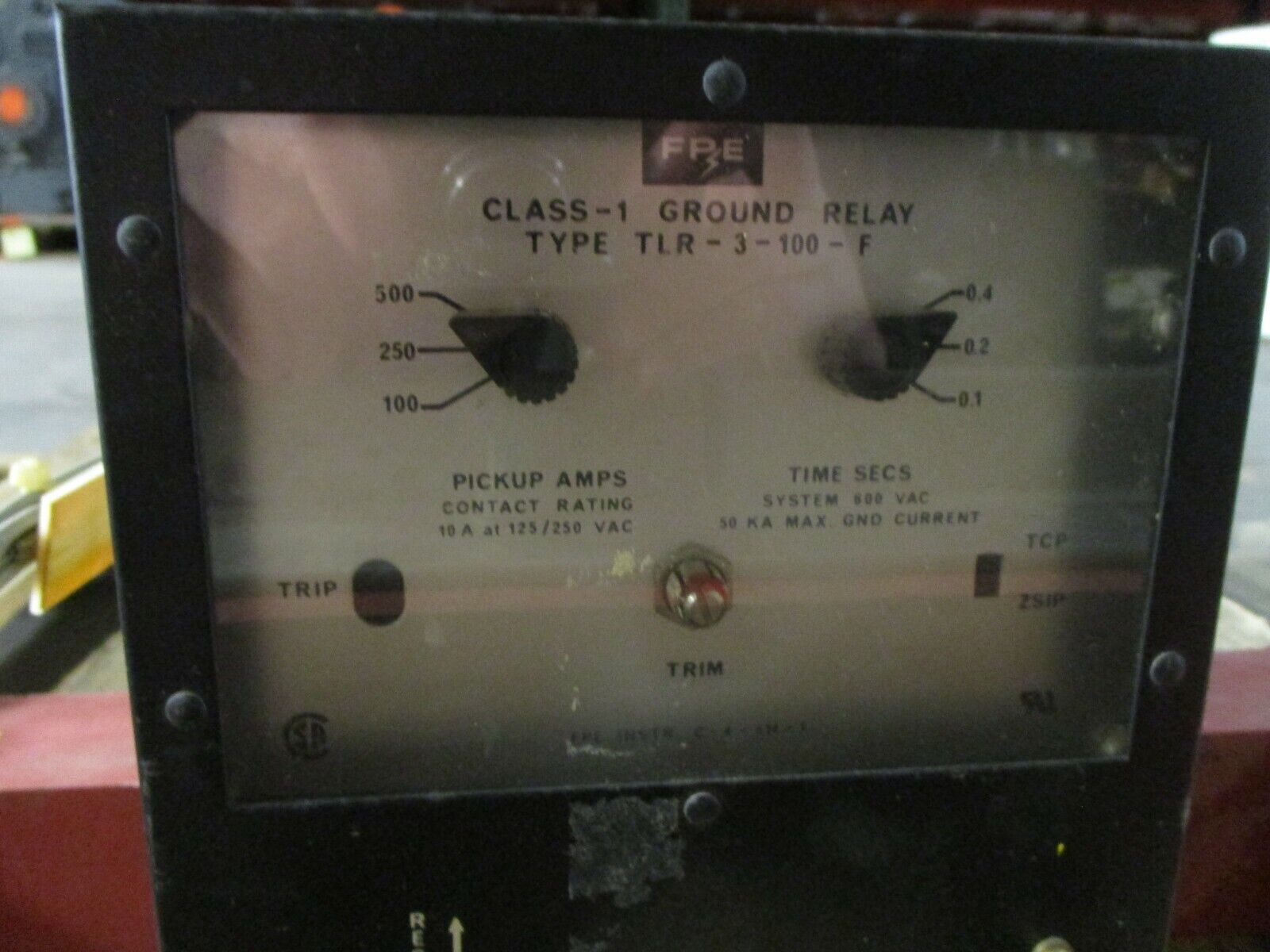 FPE Ground Fault System TP-TLR/TLR-3-100-F/R8-26A 100-500A 600V System Used