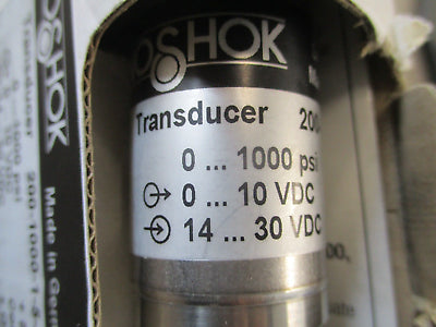 Noshok Transducer 200-1000-1-5-2-7 Supply: 0-1000PSI Common: 0-10VDC New Surplus