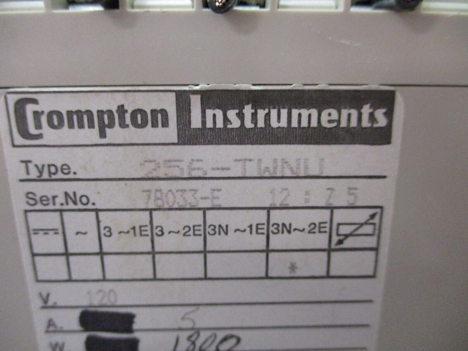 Crompton Paladin Transducer 256-TWNU 120V 60Hz Used