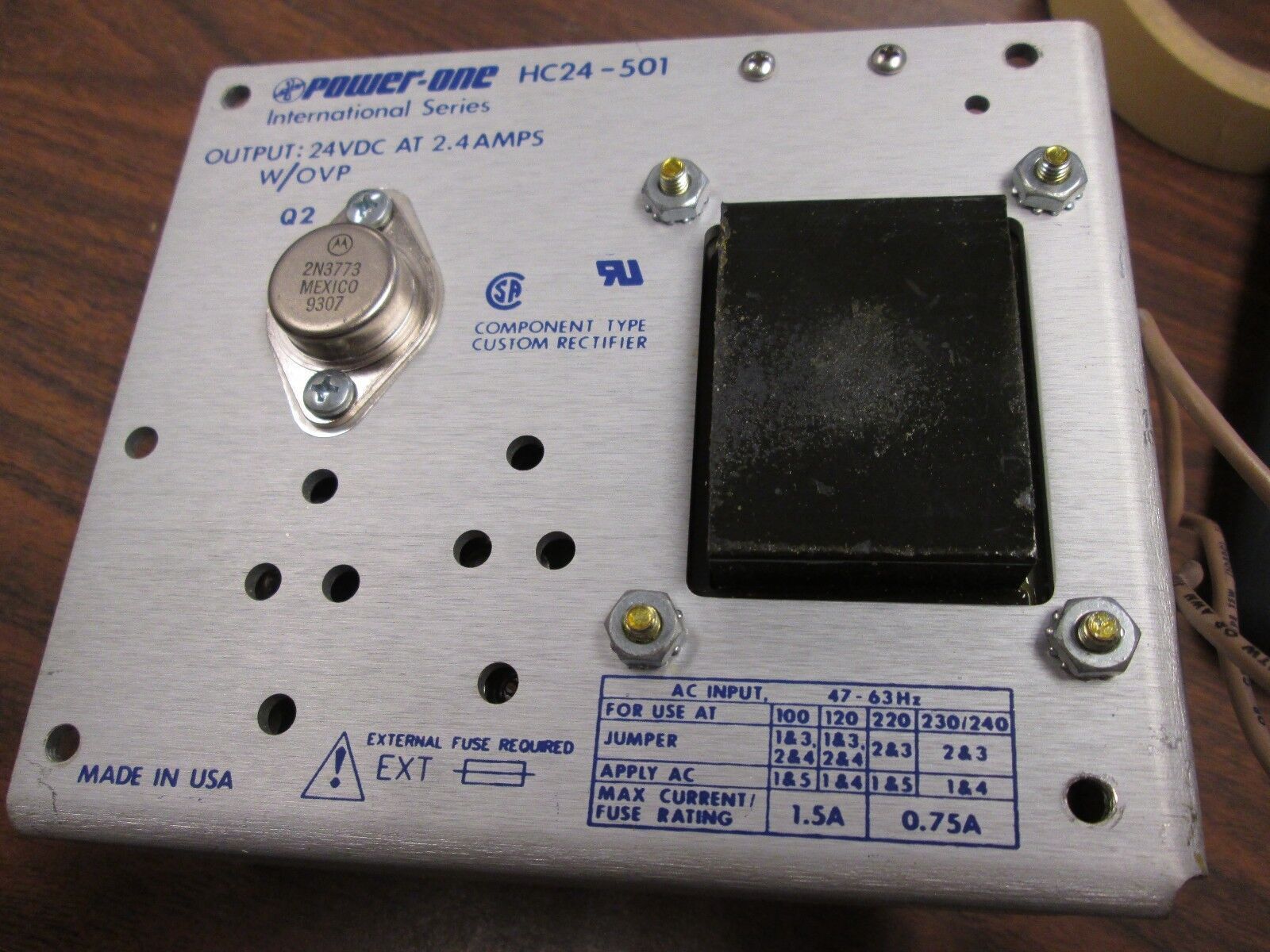 Power-One DC Power Supply HC24-501 24VDC @2.4A Used